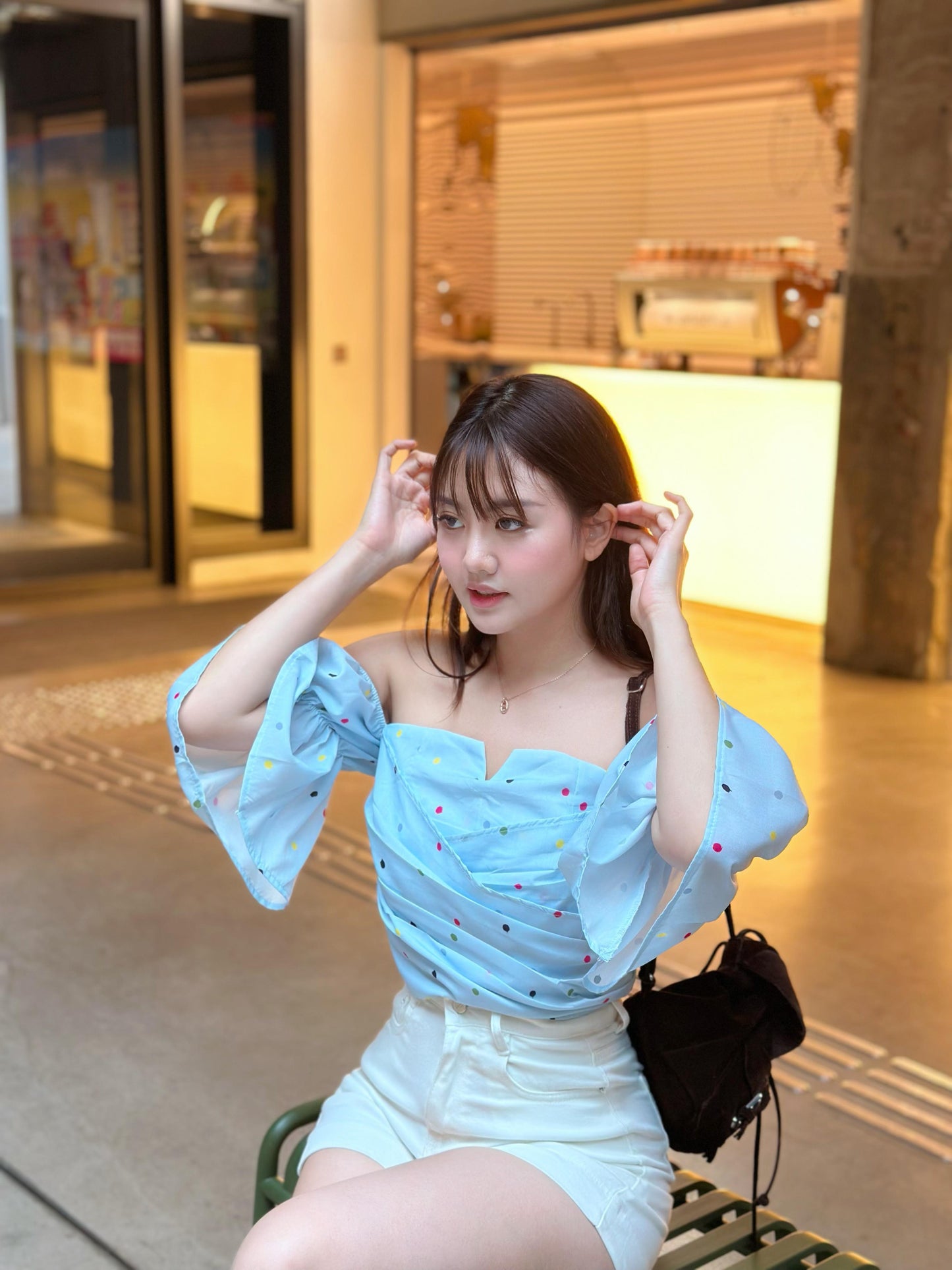 Bubble top(white/yellow/blue)
