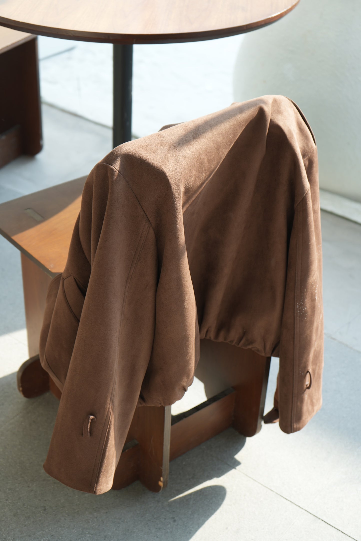 復古棕巧克力麂皮絨外套