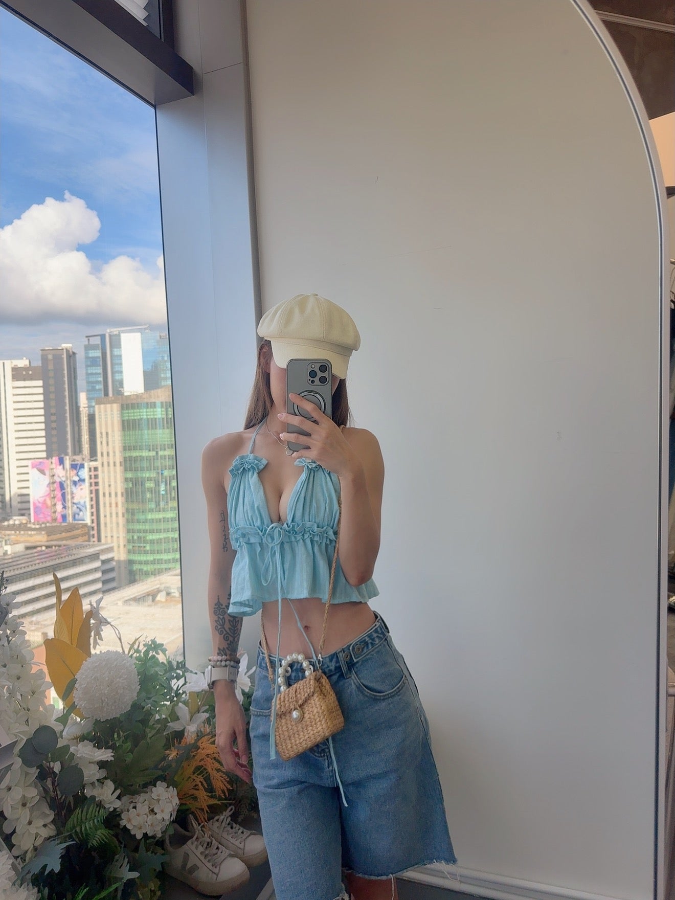 CU seashell top (pink/blue/black)