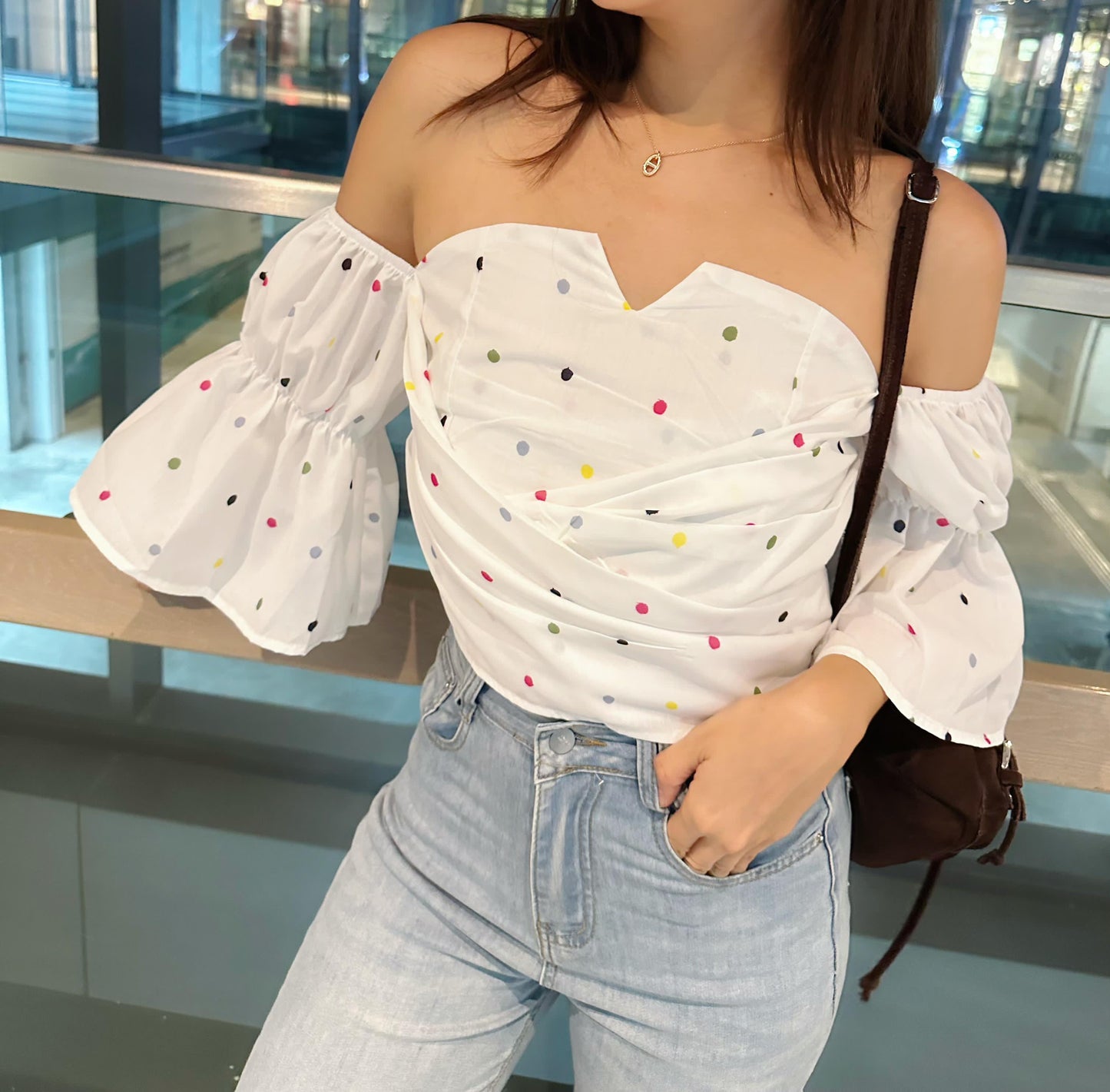Bubble top(white/yellow/blue)