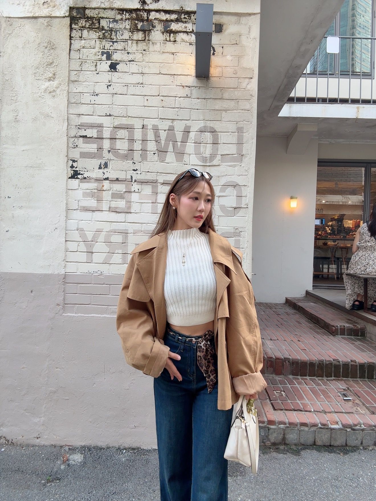 LISA餅乾色中長乾濕外套
