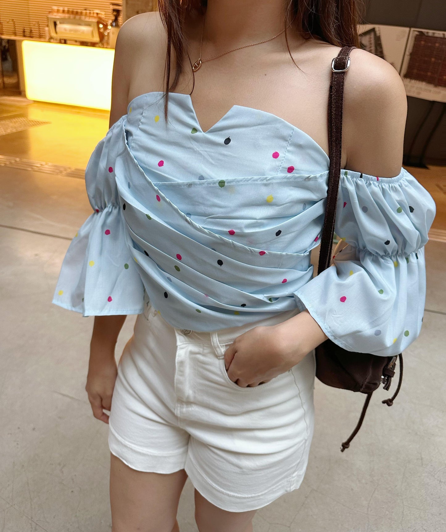 Bubble top(white/yellow/blue)
