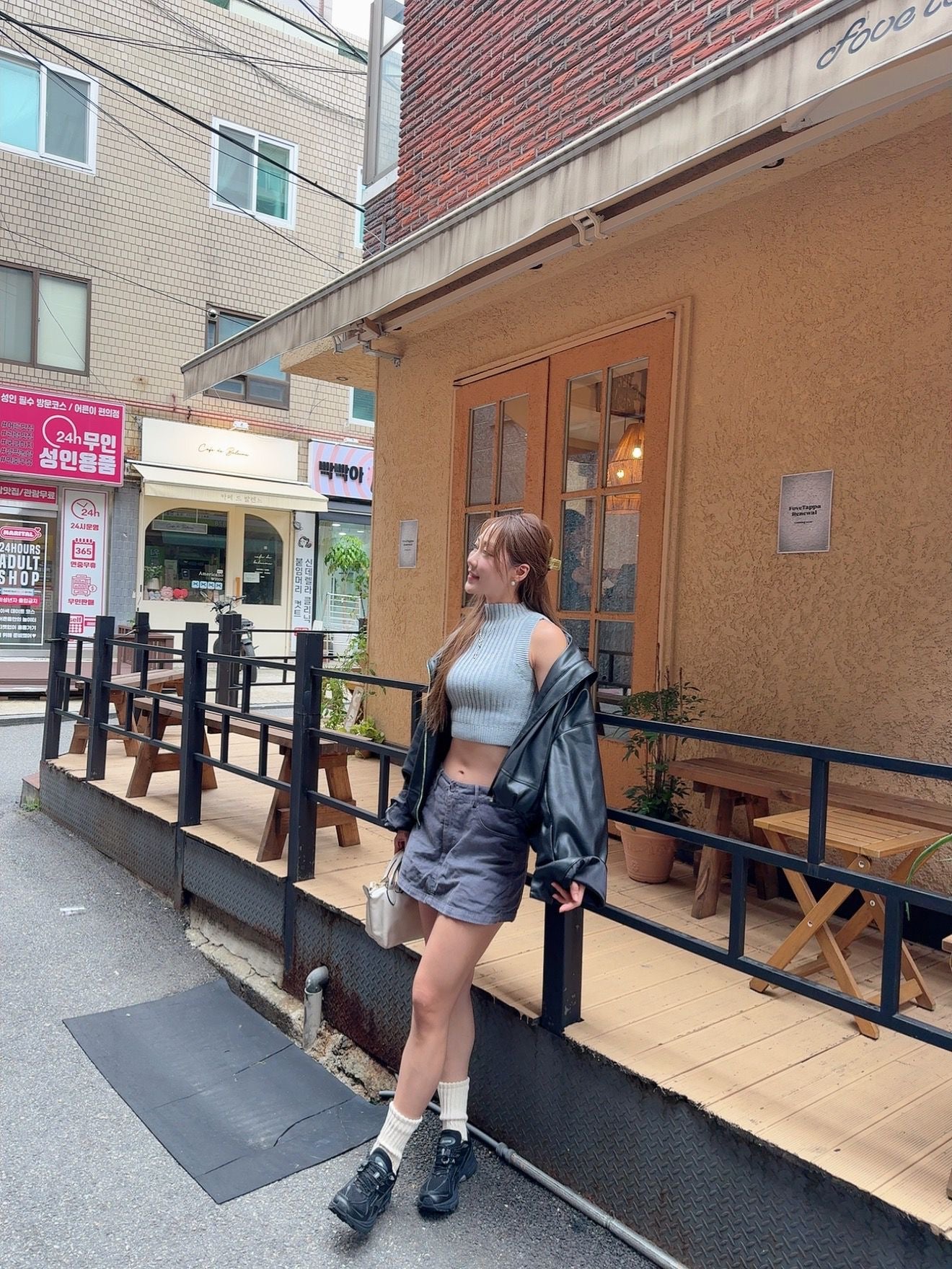 歐美Oversize高領皮褸
