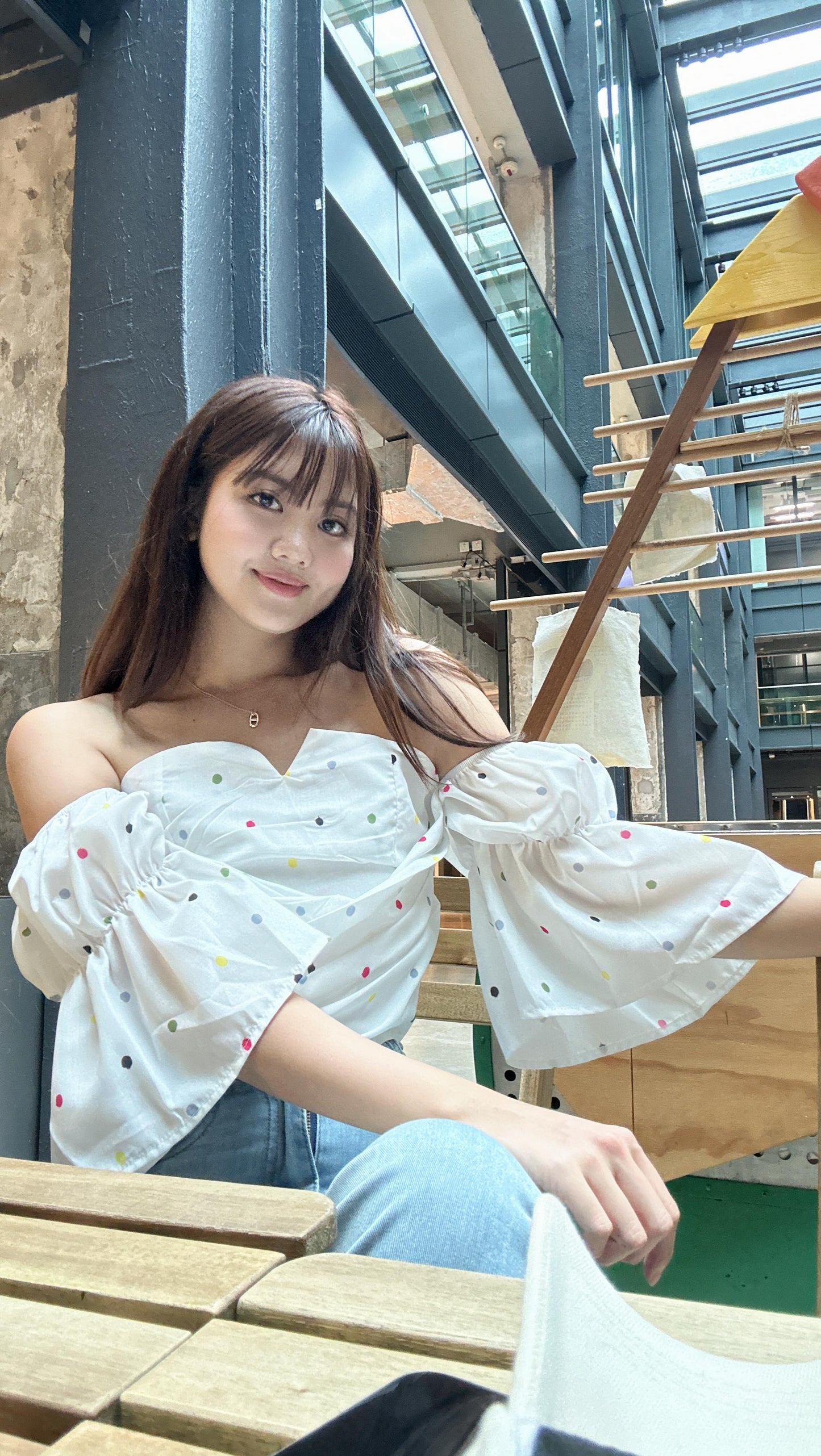 Bubble top(white/yellow/blue)