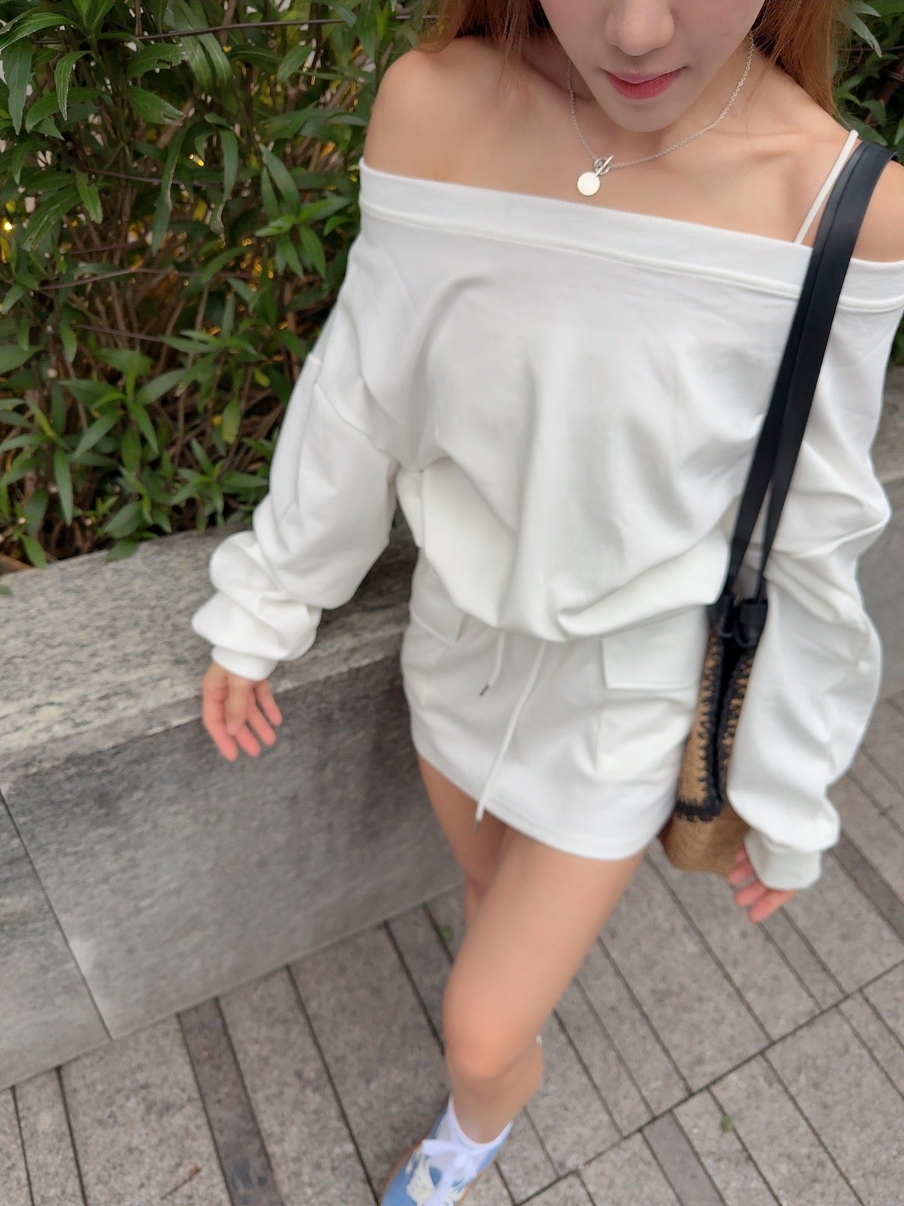 CU - Daily shinny set (white / grey)