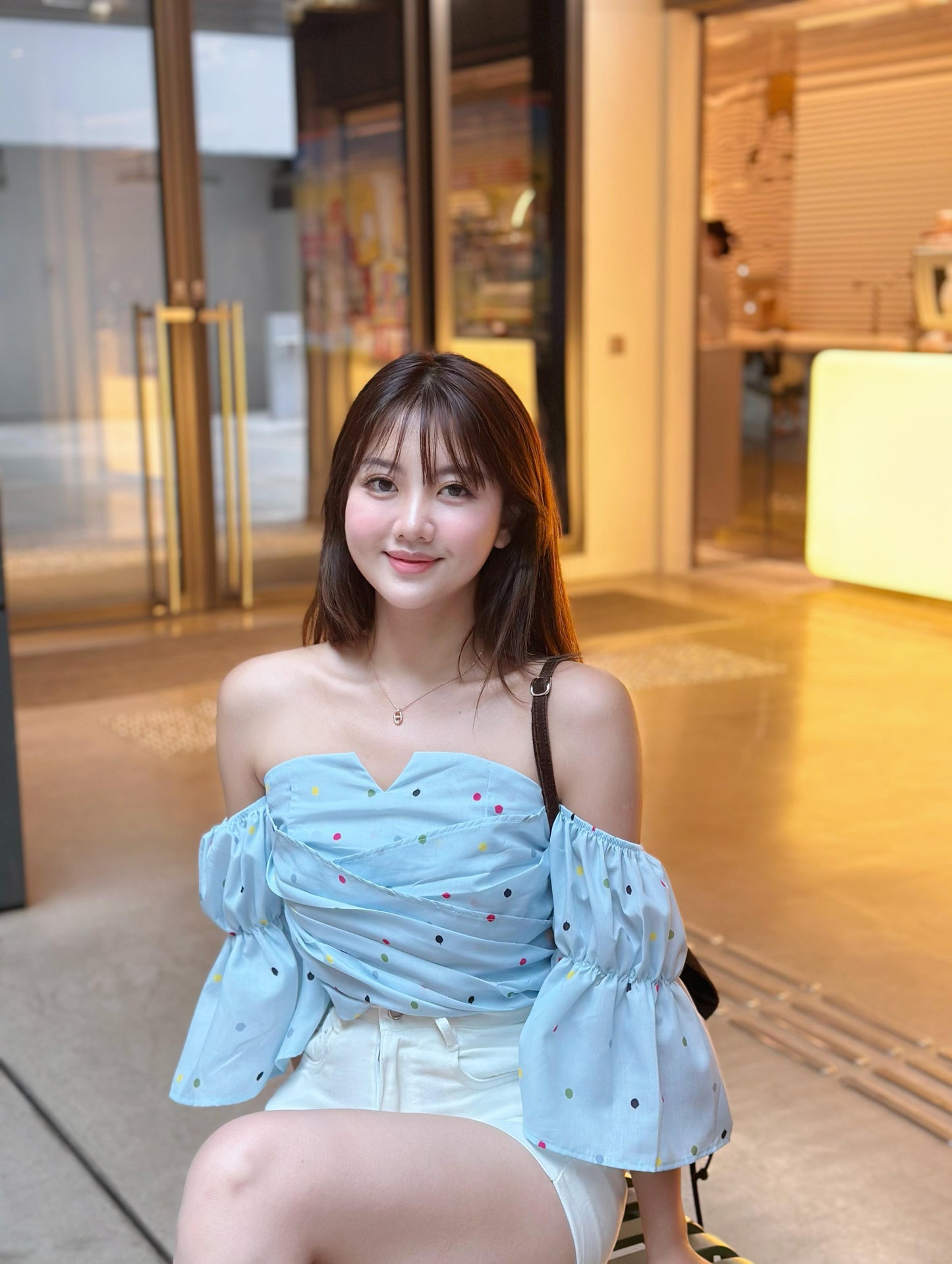 Bubble top(white/yellow/blue)