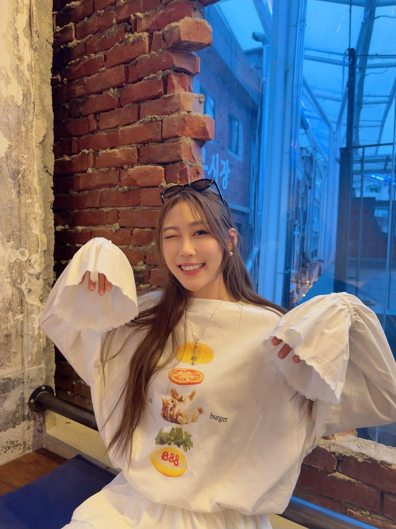 CU- Cute style喵喵喇叭袖T shirt