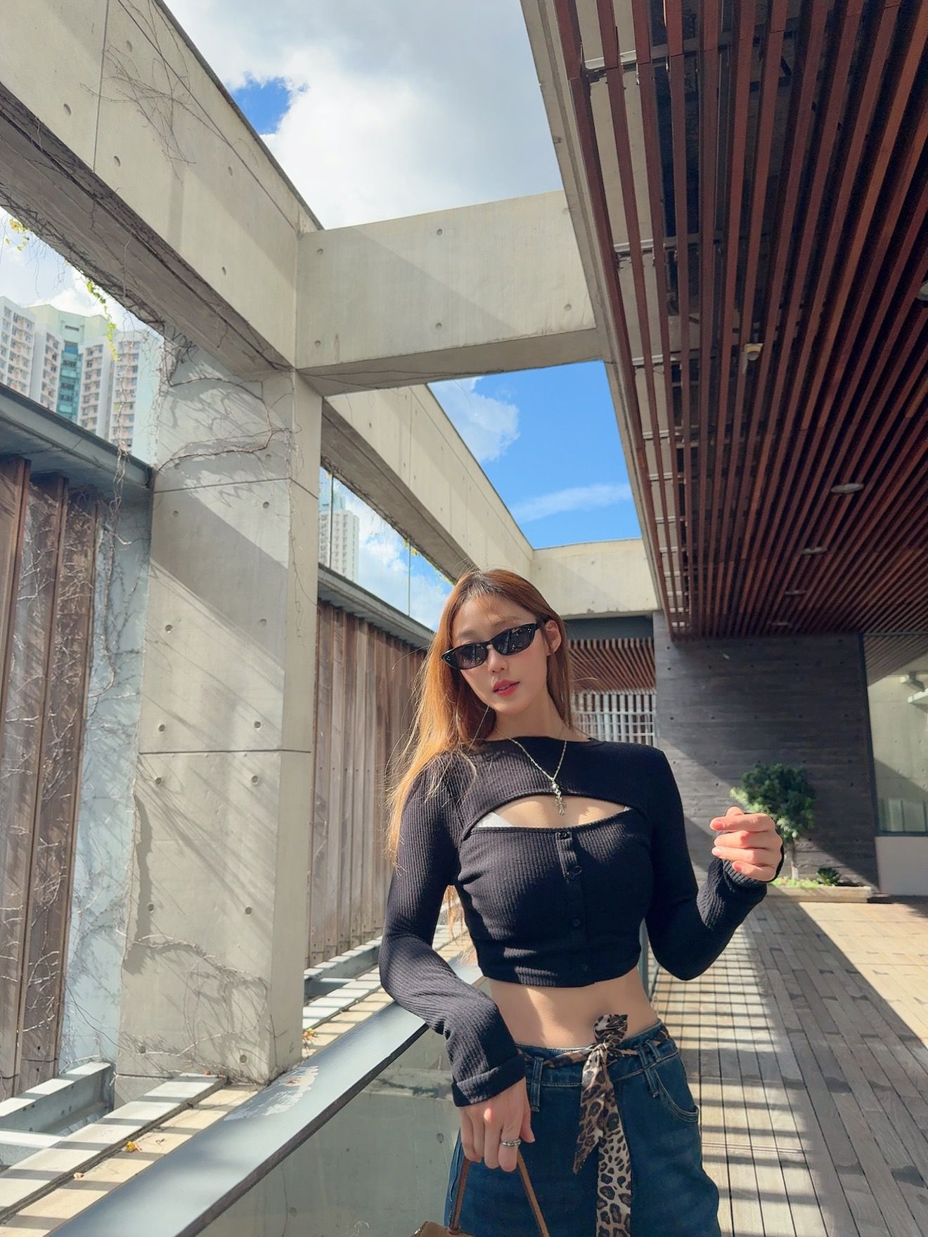 Girls boss Top (brown/black)