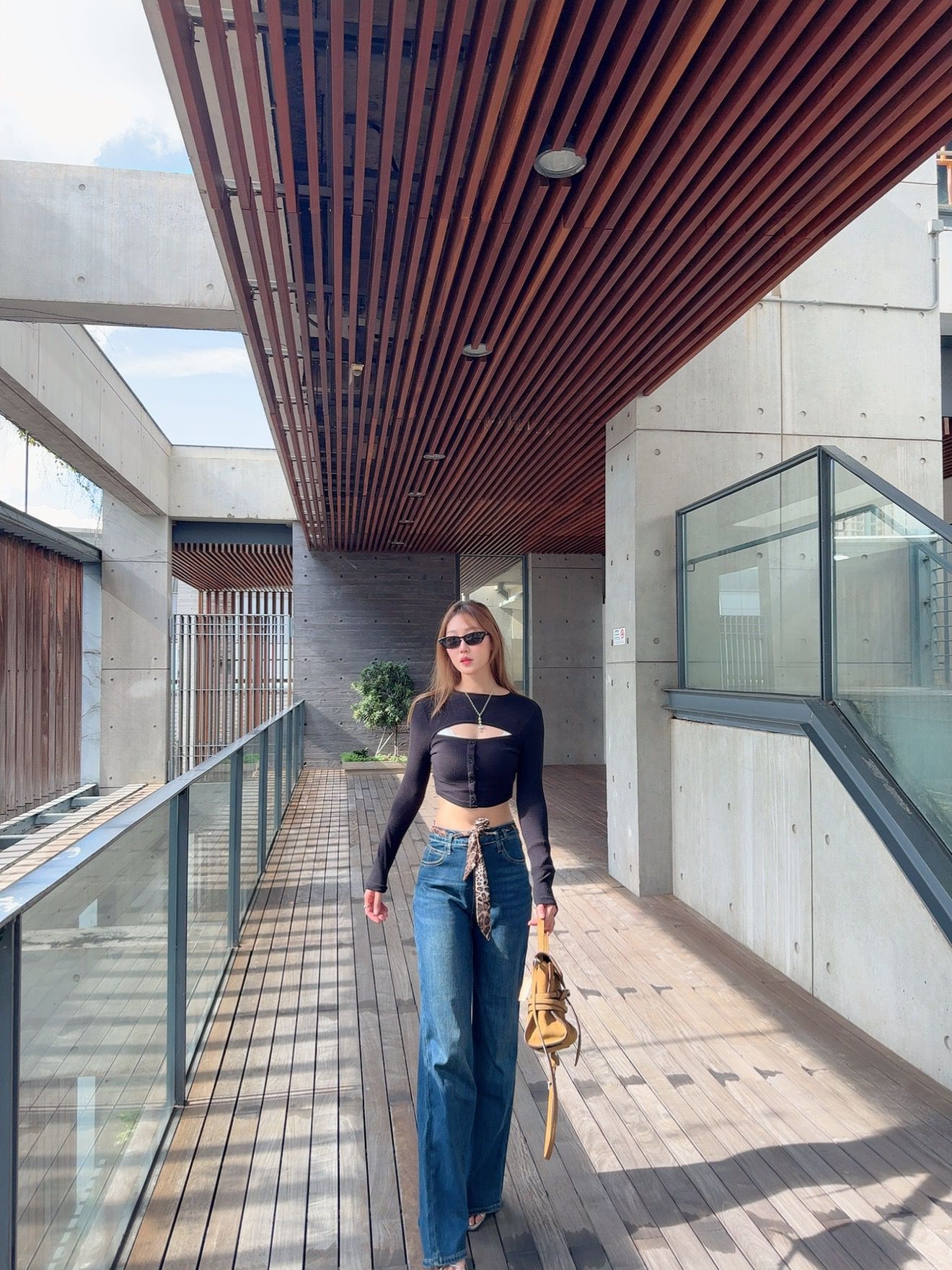 Girls boss Top (brown/black)
