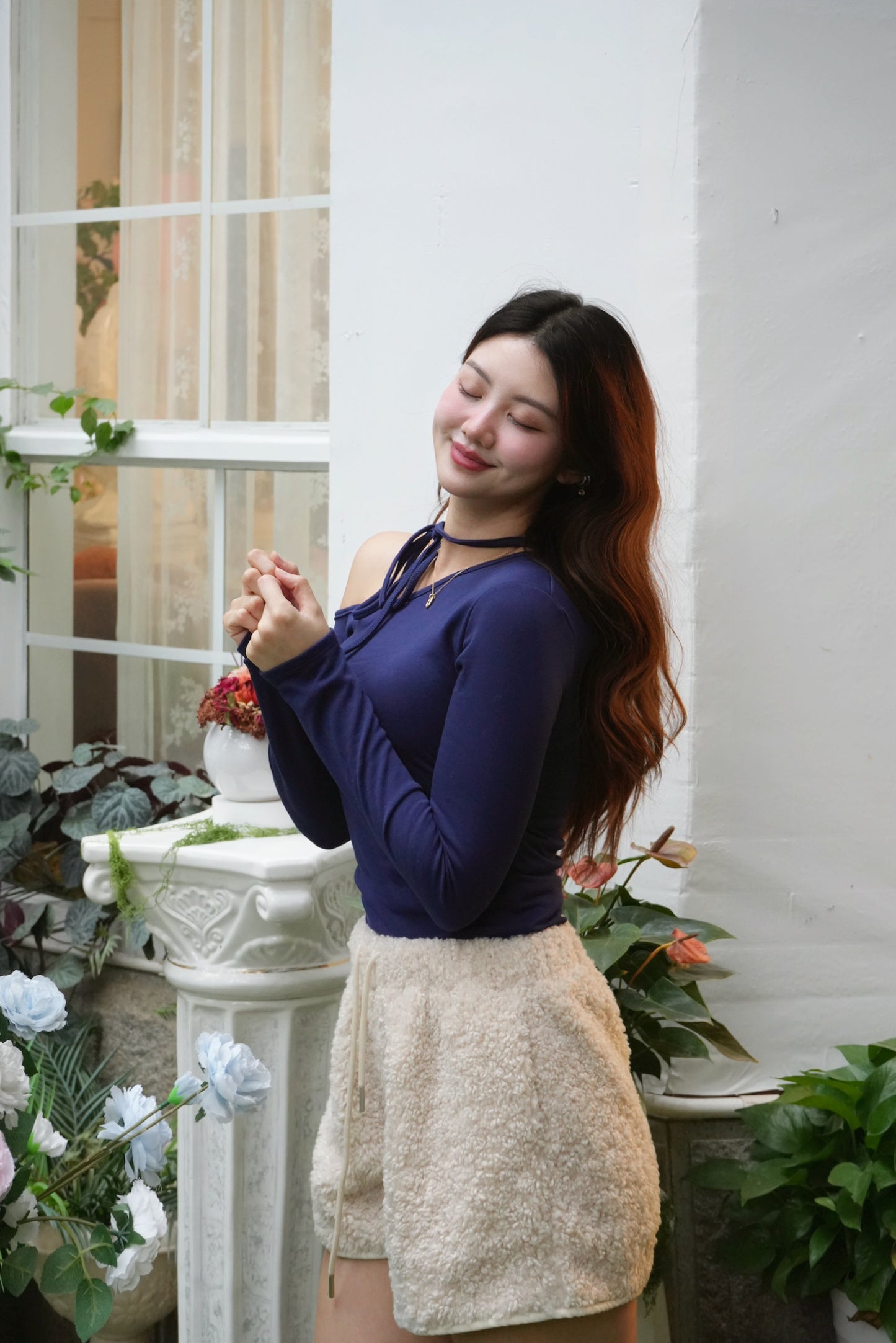 冬日加絨斜膊ribbon Bra Top