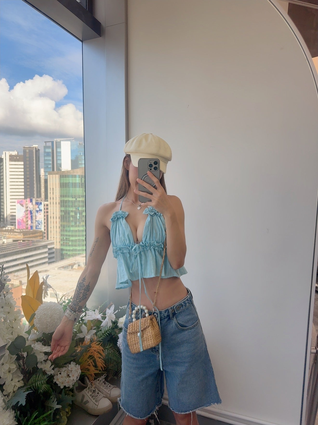 CU seashell top (pink/blue/black)