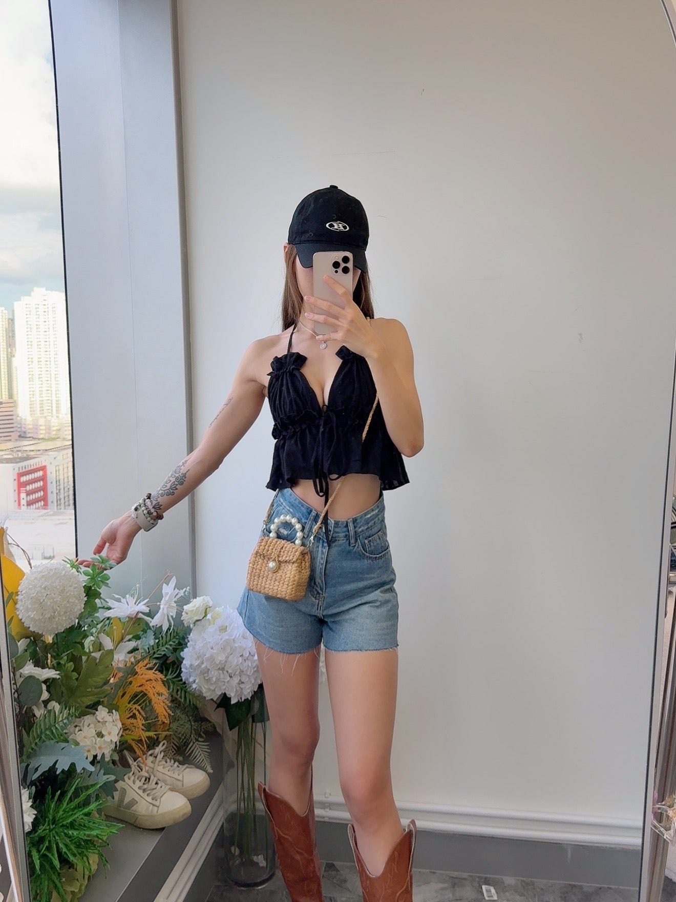 CU seashell top (pink/blue/black)