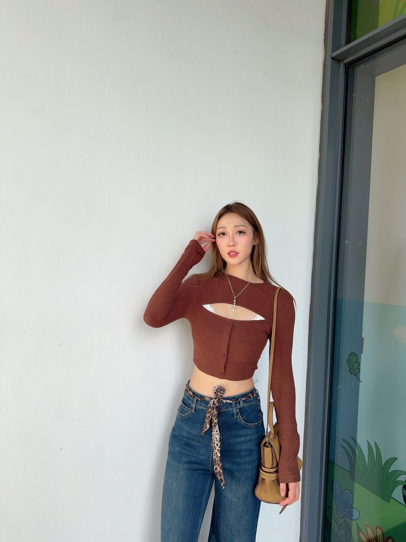 Girls boss Top (brown/black)