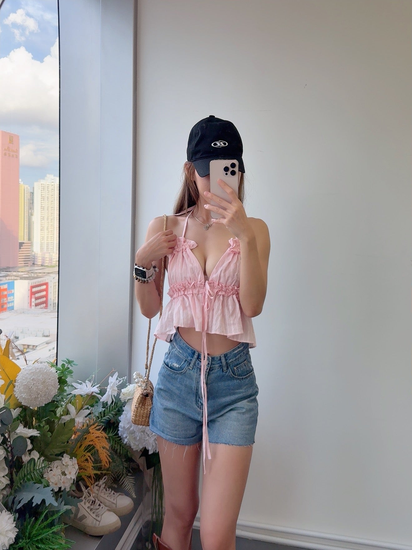 CU seashell top (pink/blue/black)