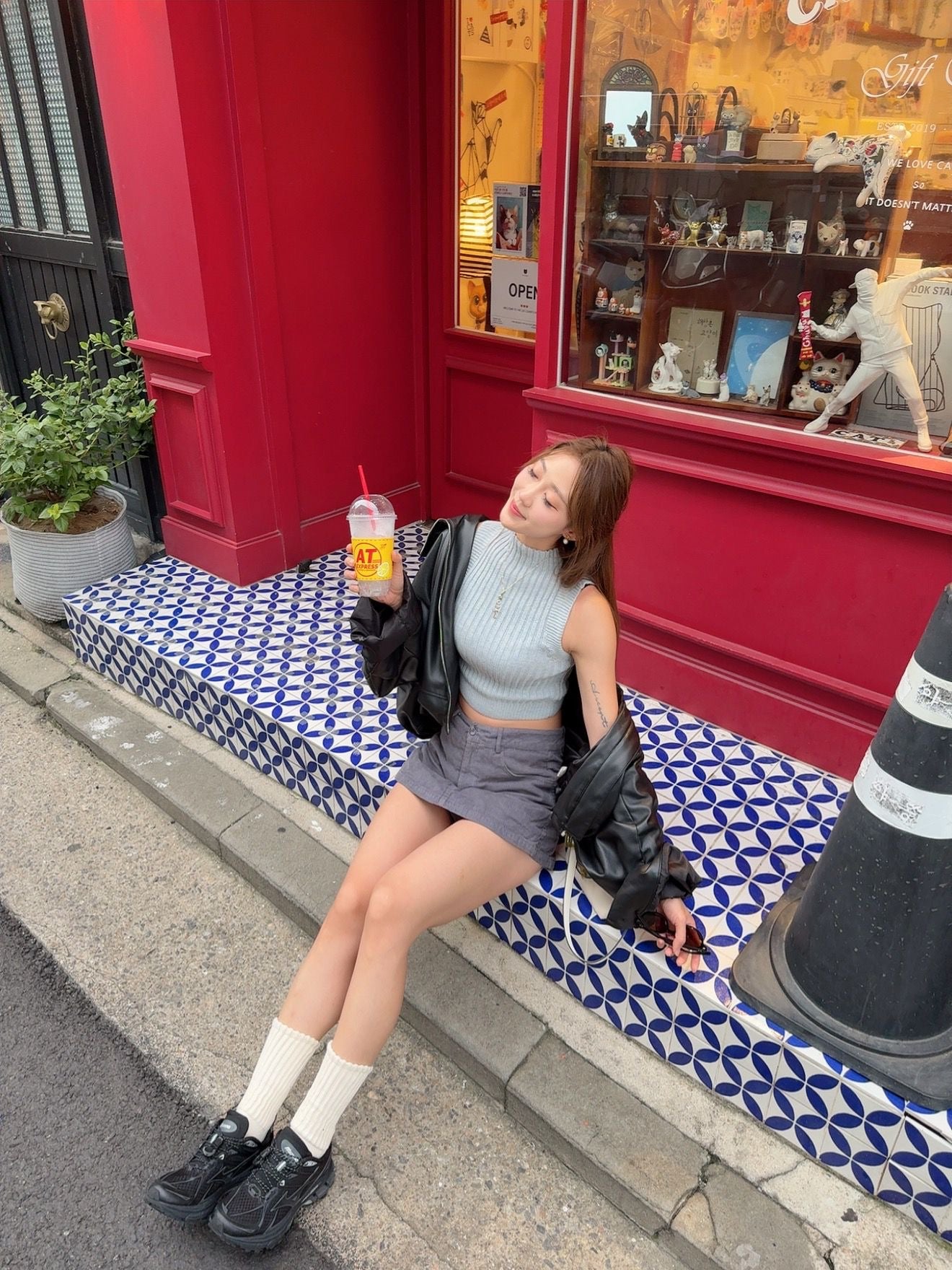 歐美Oversize高領皮褸