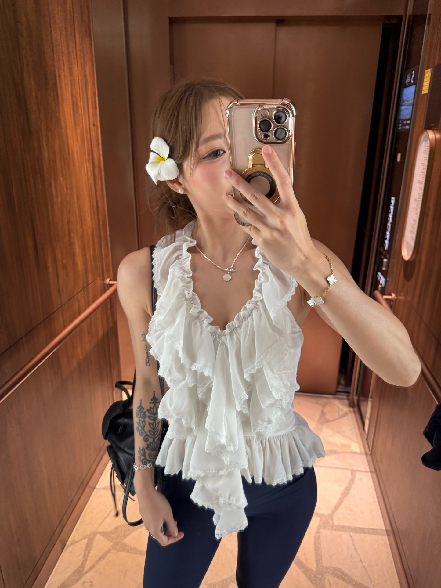 Reliy top (peach/yellow/white)