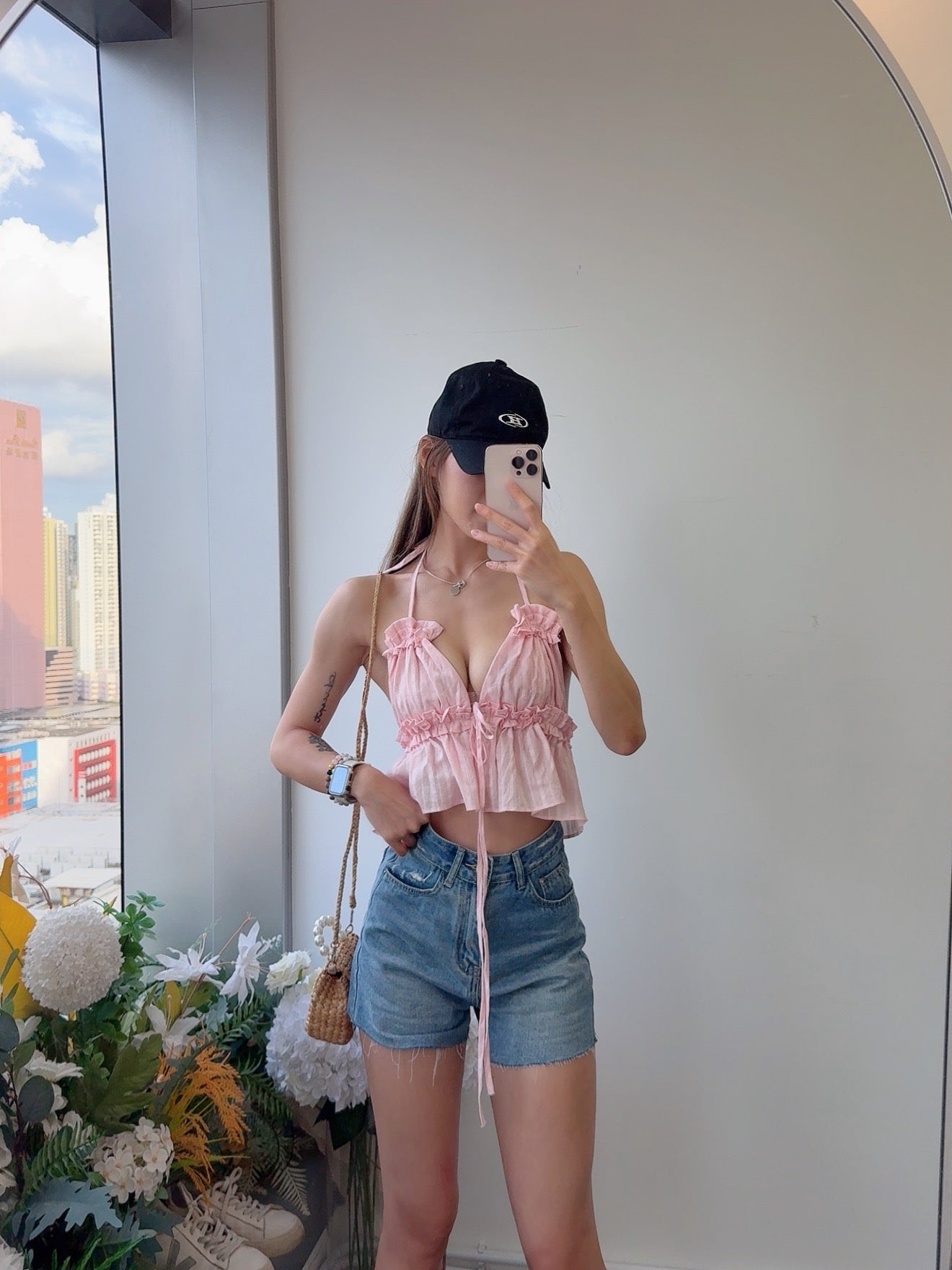 CU seashell top (pink/blue/black)