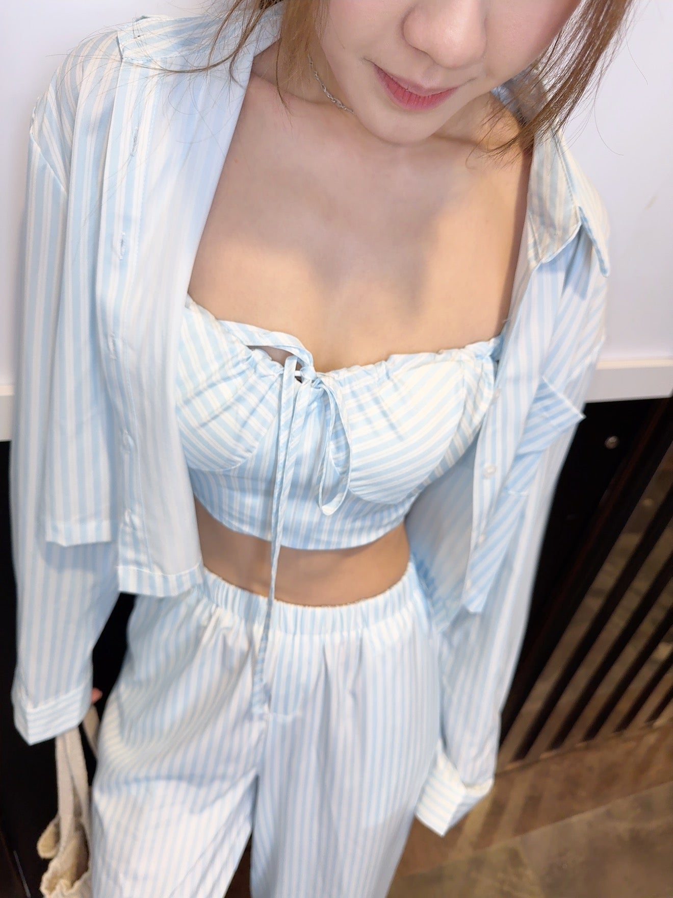 CU-冰感吊帶crop JK SET