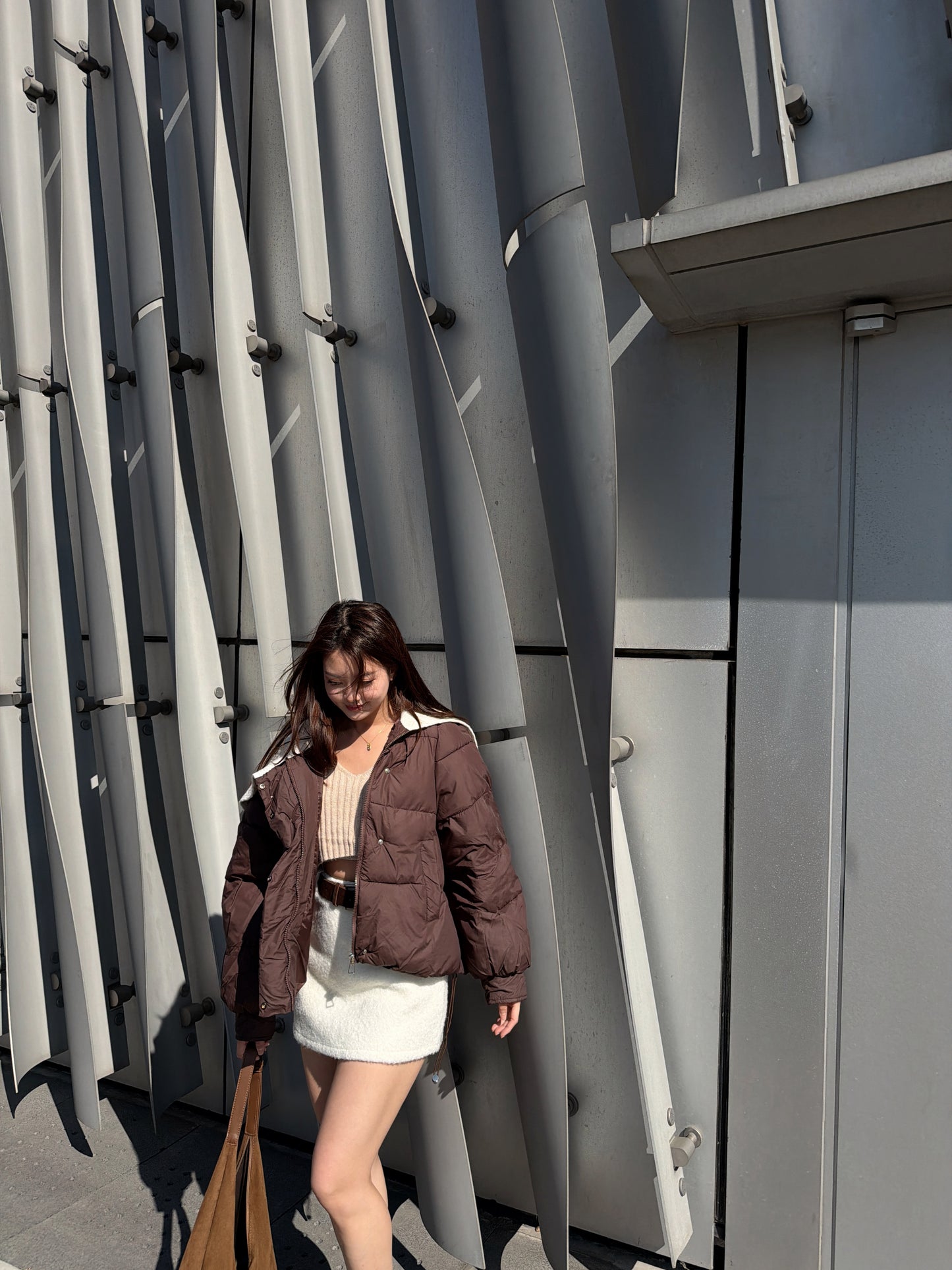 朱古力啡披肩領外套