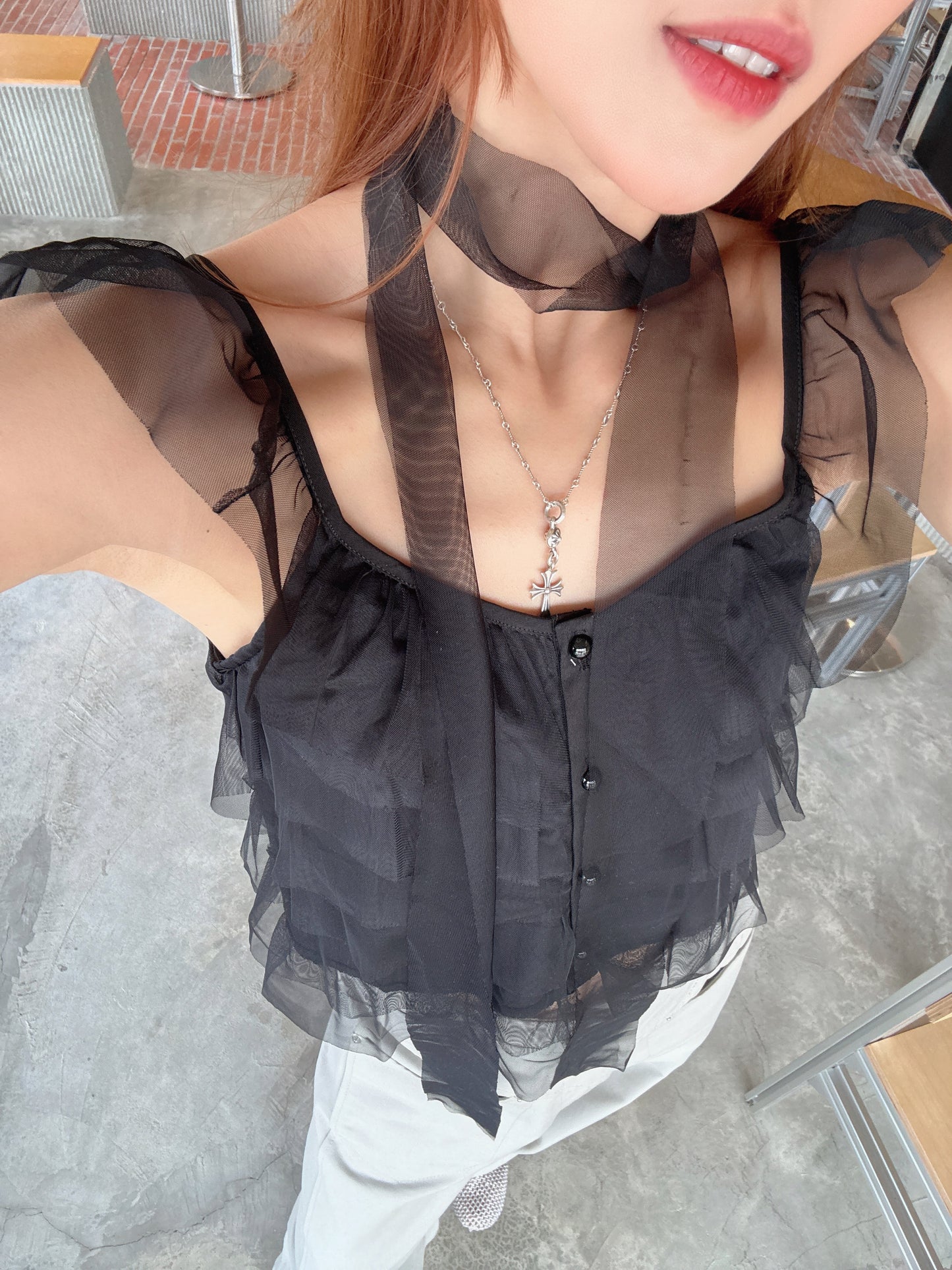 CU-fairy top(black/white)