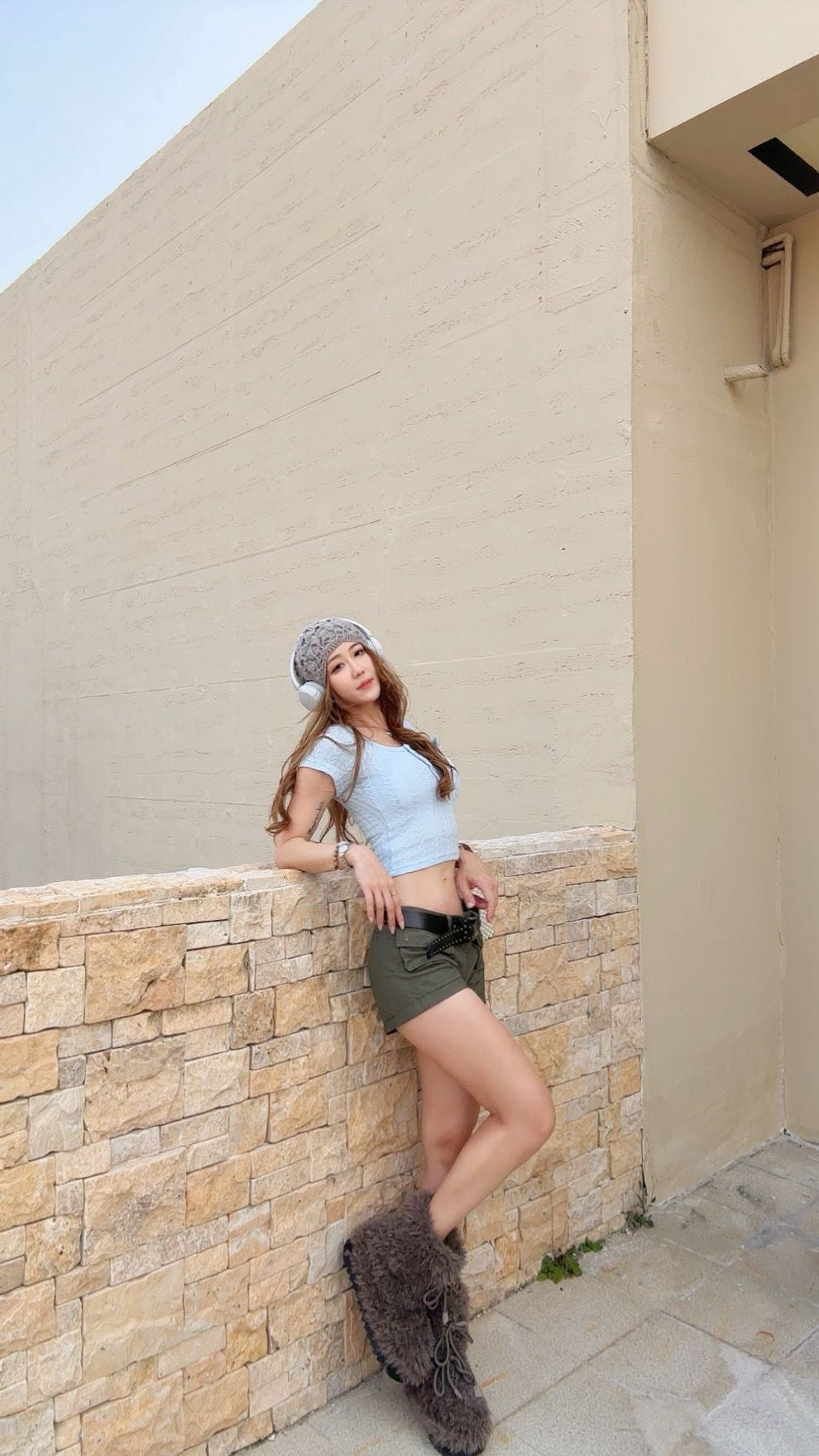 CU-工裝低腰短褲（卡其/軍綠）