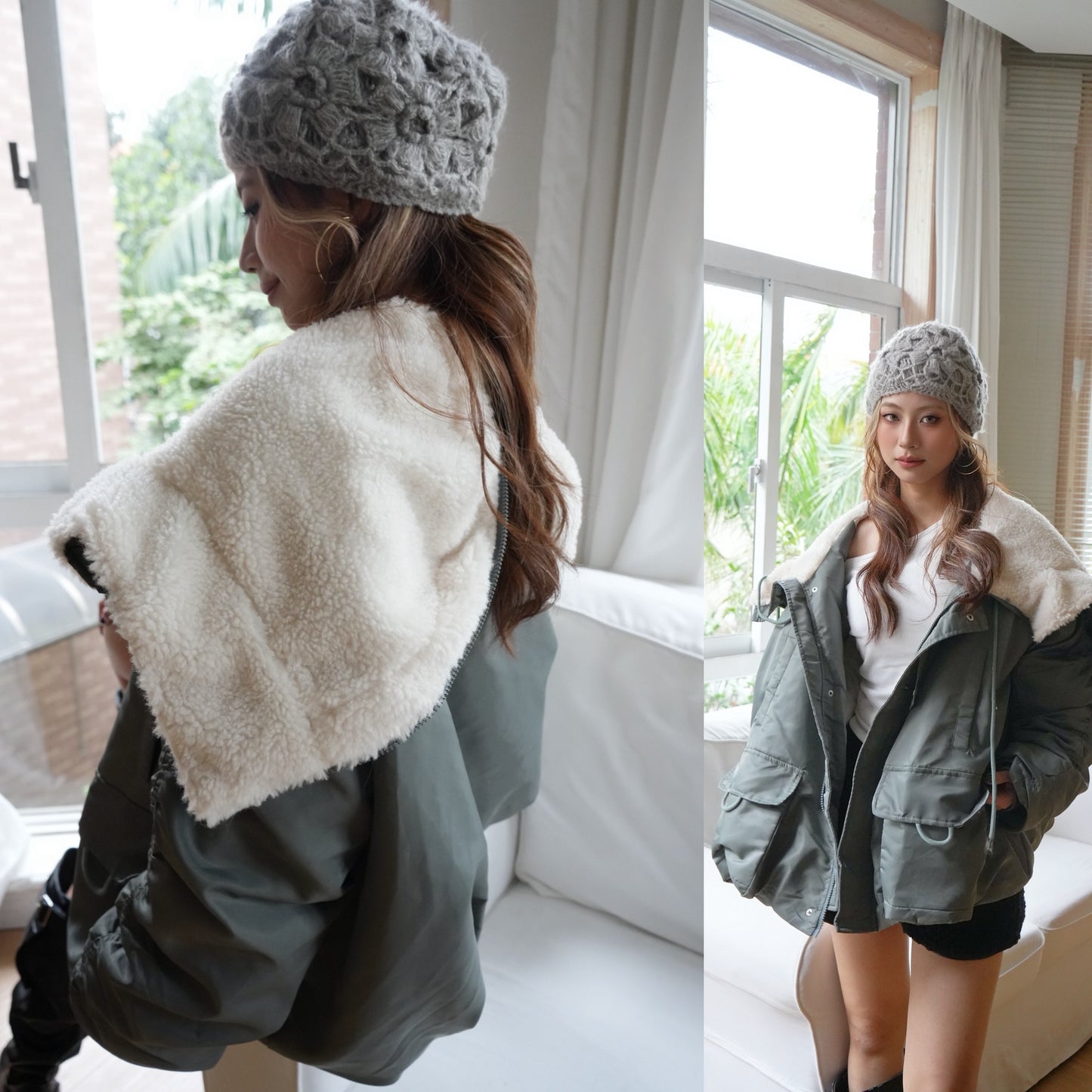 重磅超暖羊羔反領羽絨