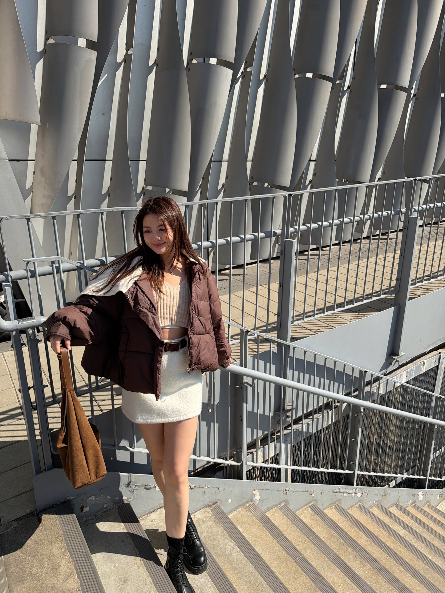 朱古力啡披肩領外套