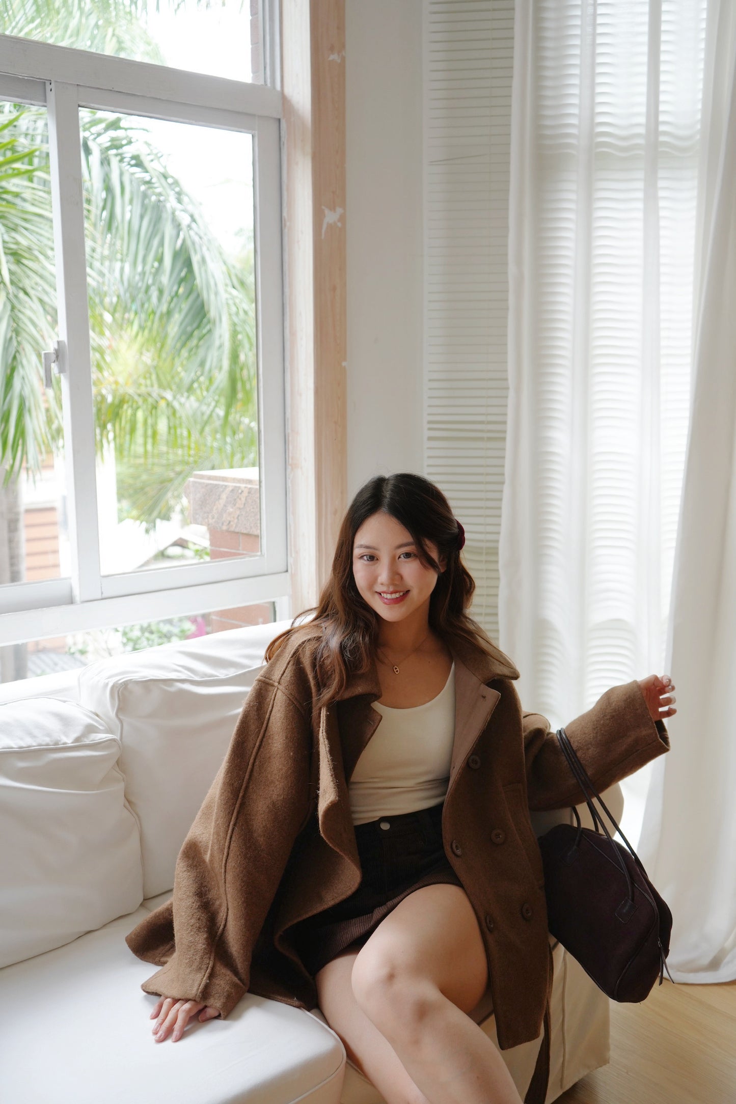 CU- 高級羊絨毛中長大褸