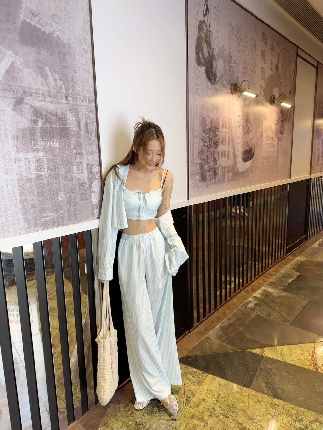 CU-冰感吊帶crop JK SET