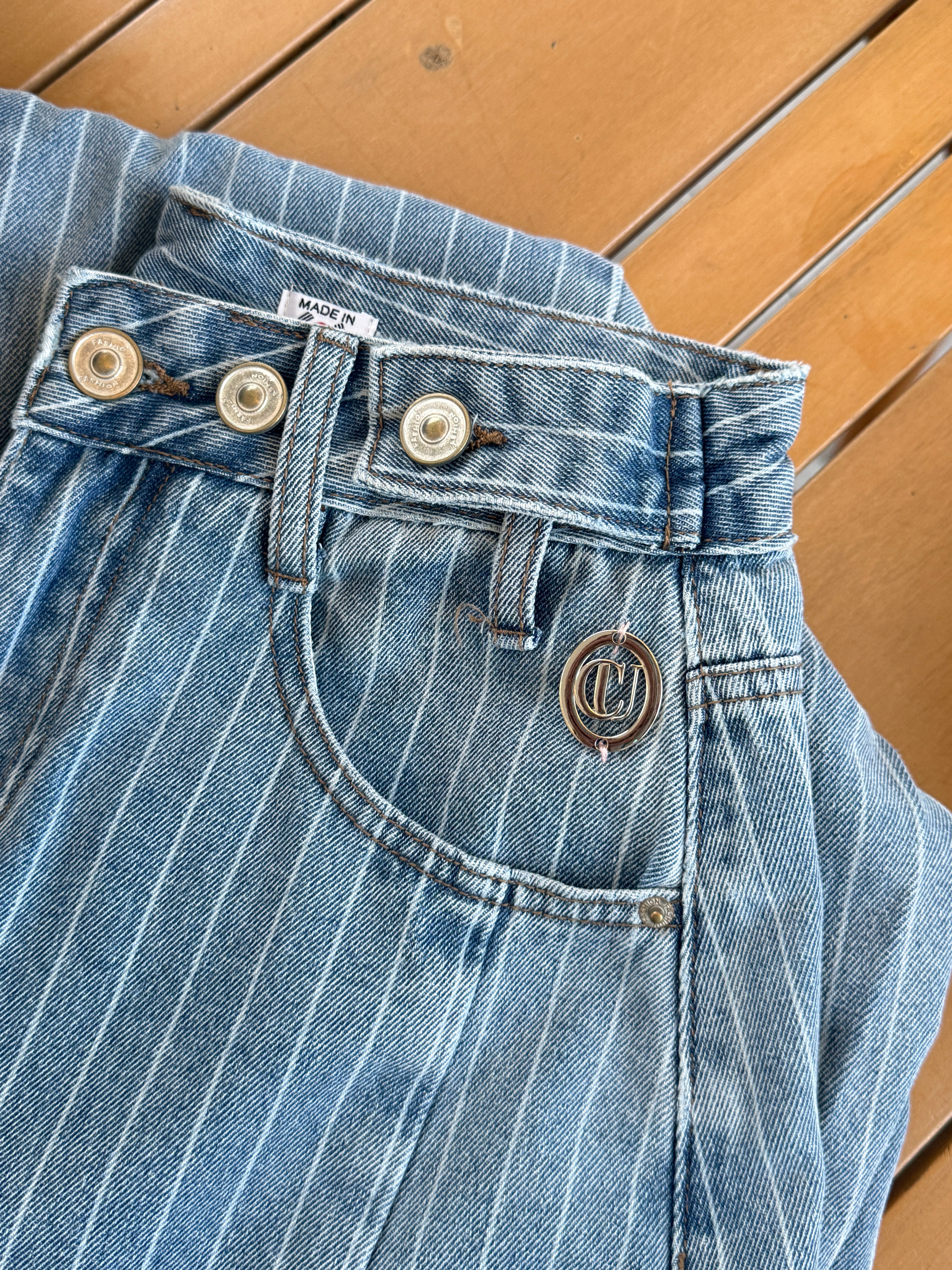 [CU JEANS] 直紋彎刀牛仔褲*可調節腰圍* – Cuagain_