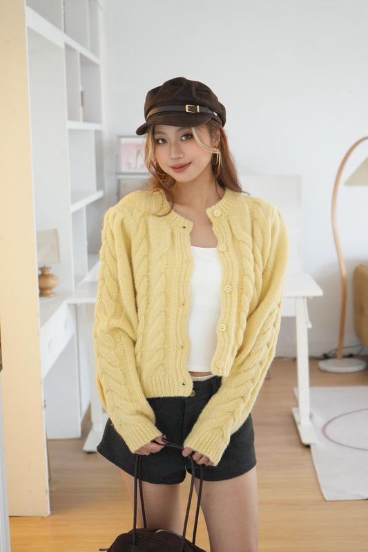 檸檬🍋黃麻花冷衫