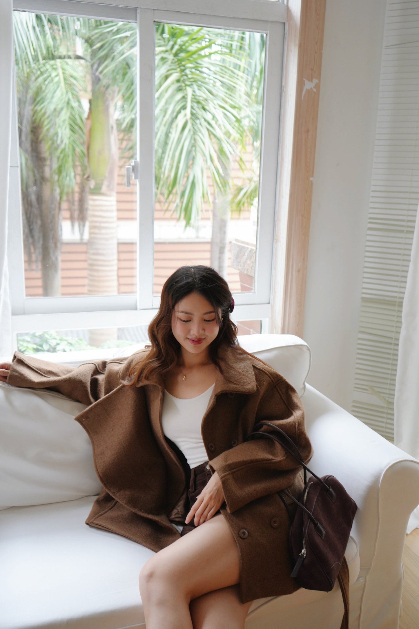 CU- 高級羊絨毛中長大褸