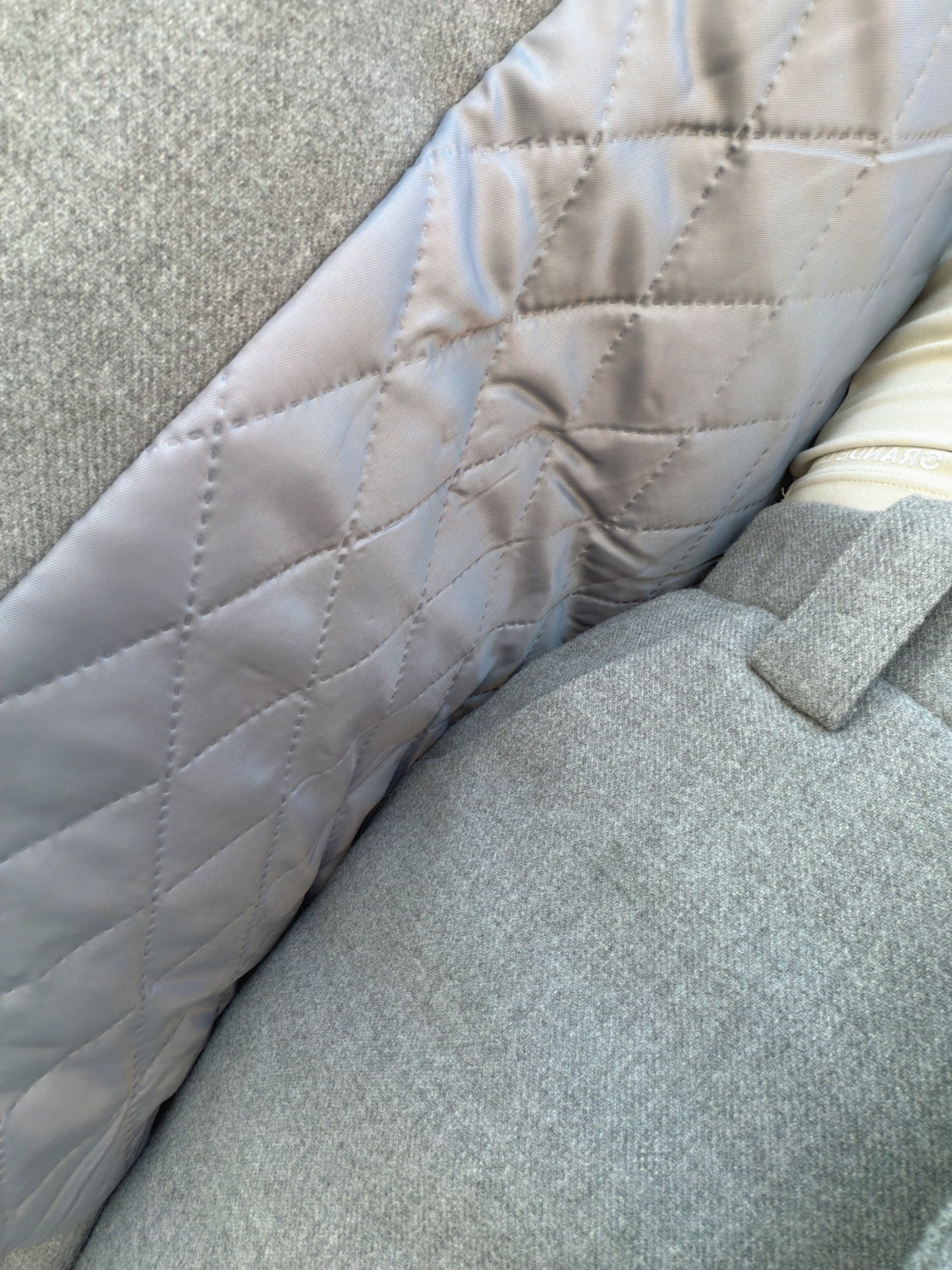 羊毛中長西裝褸套裝（啡/灰）