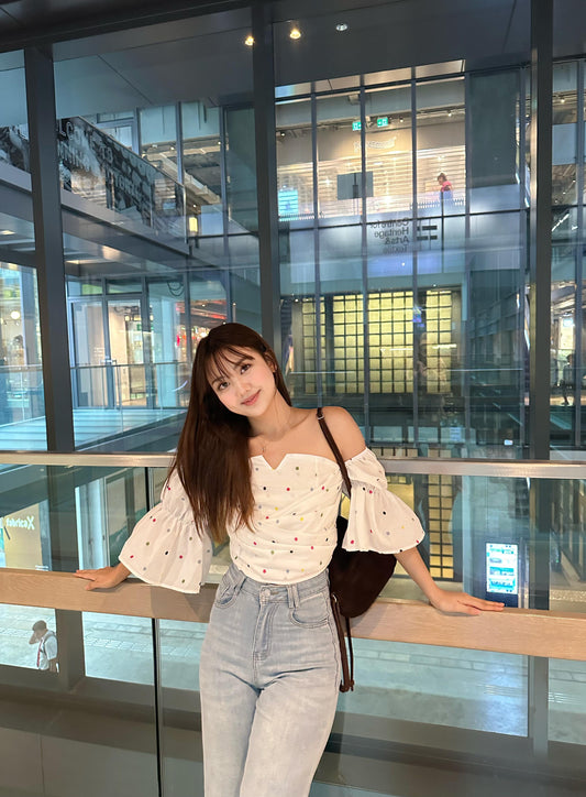 Bubble top(white/yellow/blue)