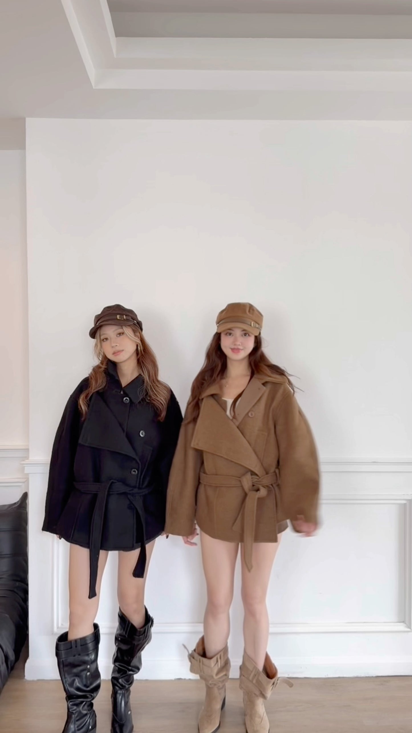 CU- 高級羊絨毛中長大褸