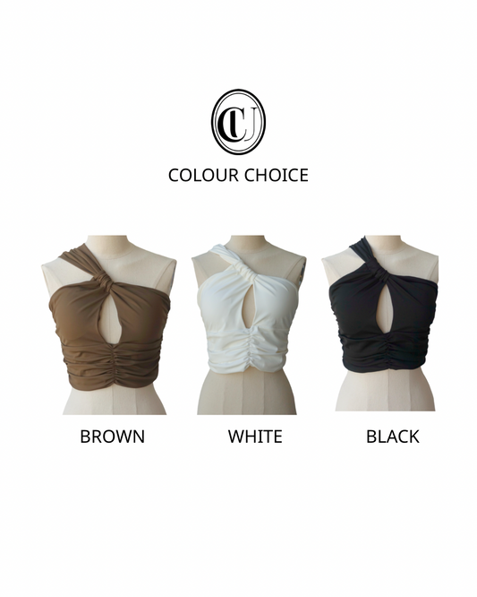 Skin luxe sloping shoulder top