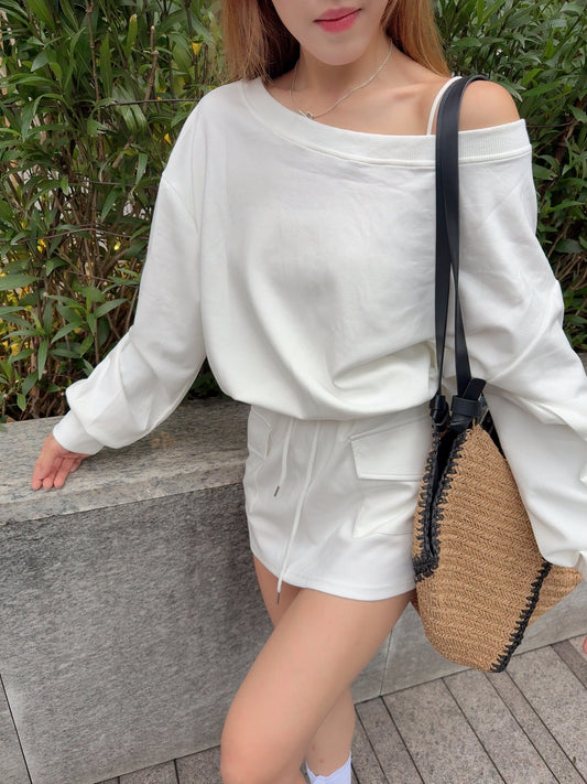 CU - Daily shinny set (white / grey)