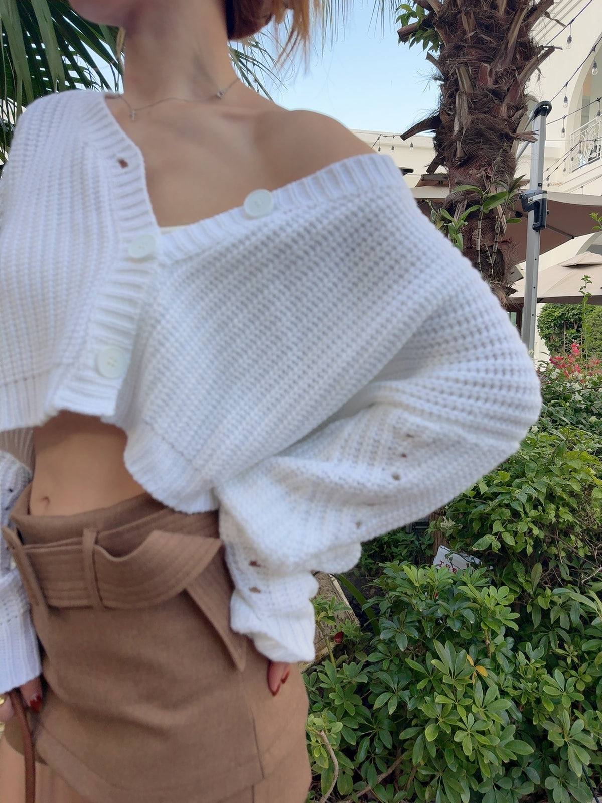 推薦* 「慵懶比例」粗針織學院風crop knit