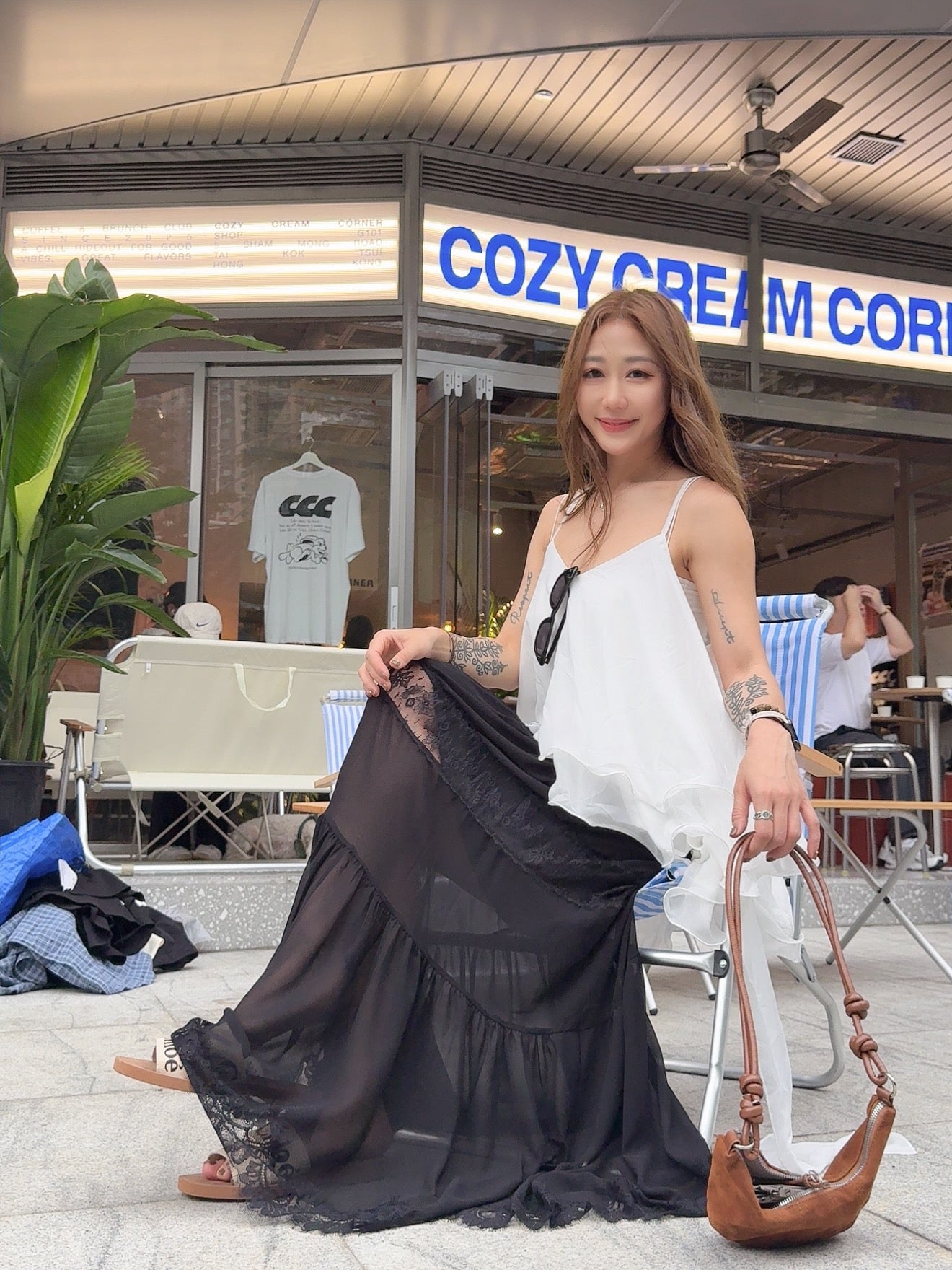 CU- Lily Lace Dress(black/white)