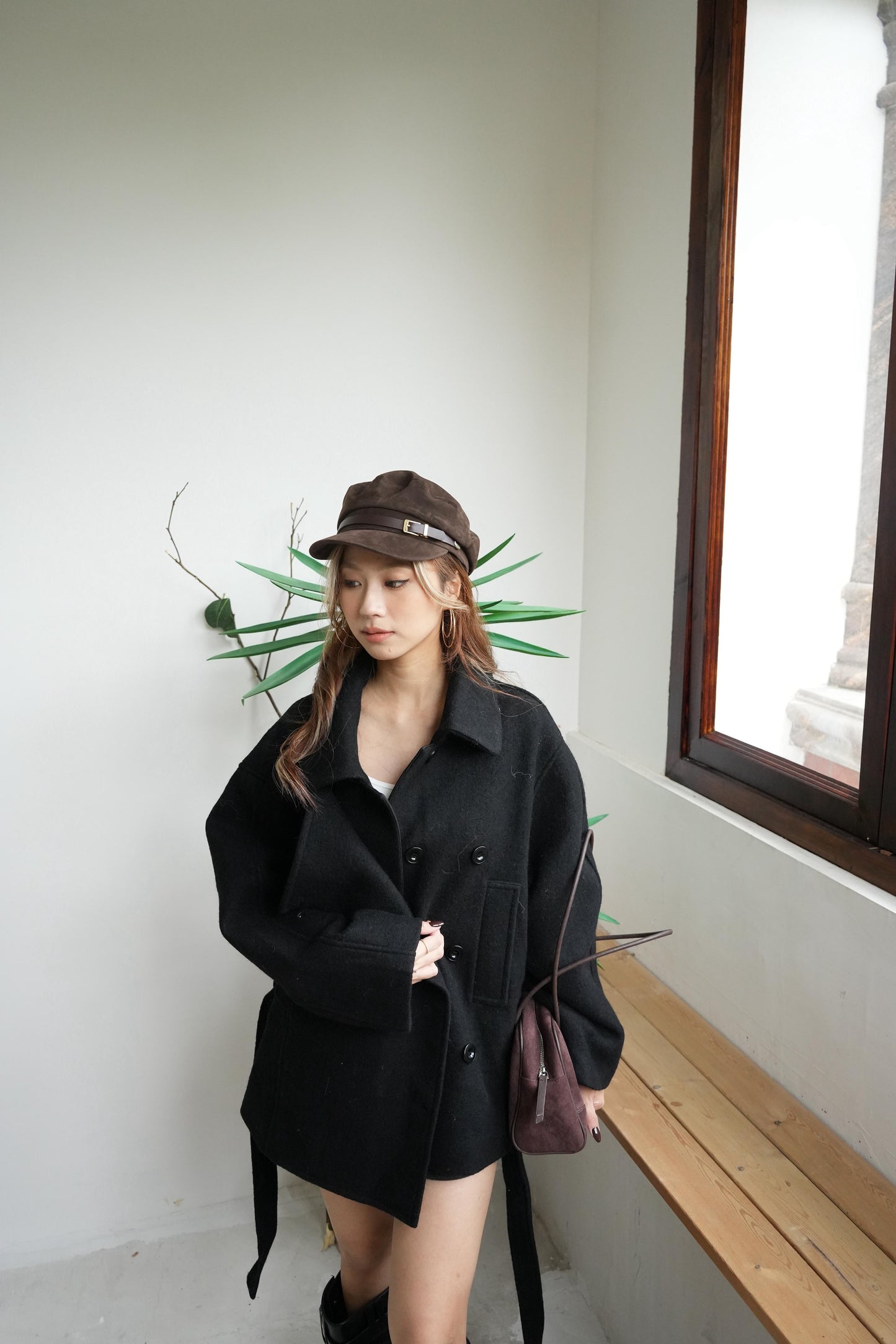 CU- 高級羊絨毛中長大褸