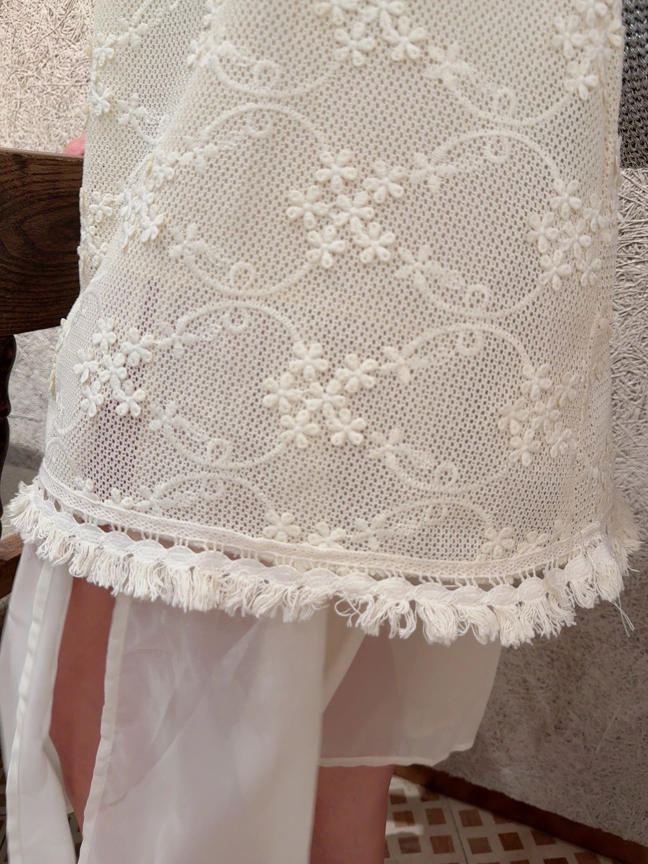 CU-浪漫微風流蘇刺繡連身裙