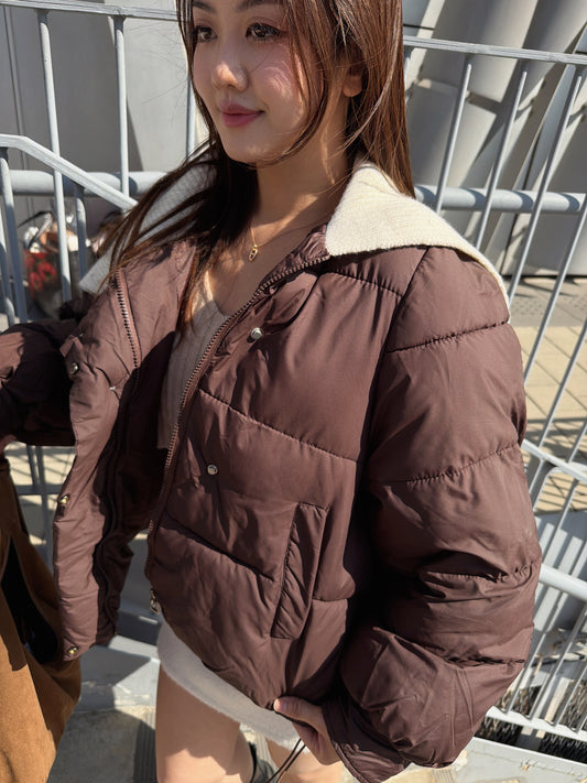 朱古力啡披肩領外套