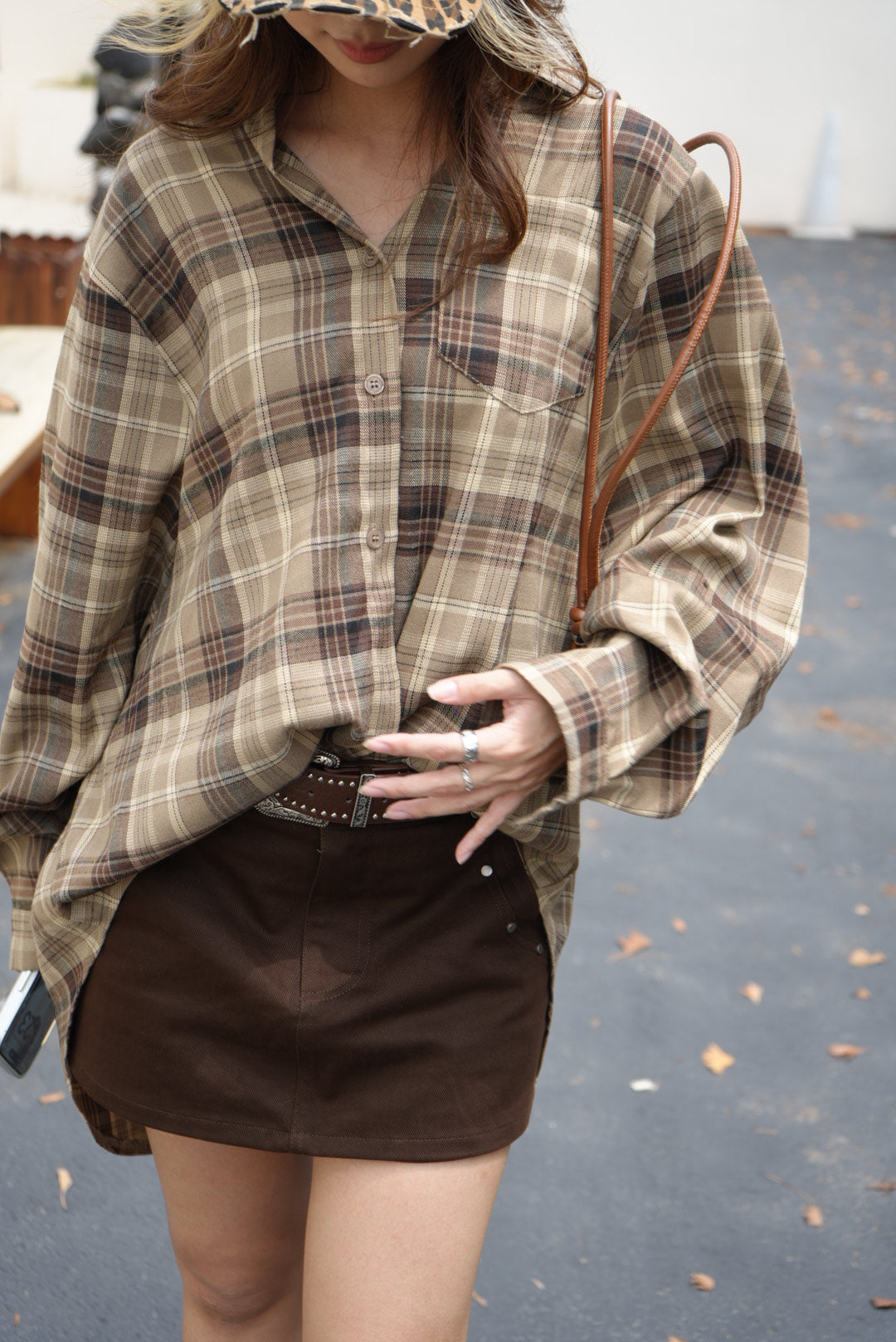 【Rock Chic】極簡金屬鉚釘裝飾顯瘦熱裙