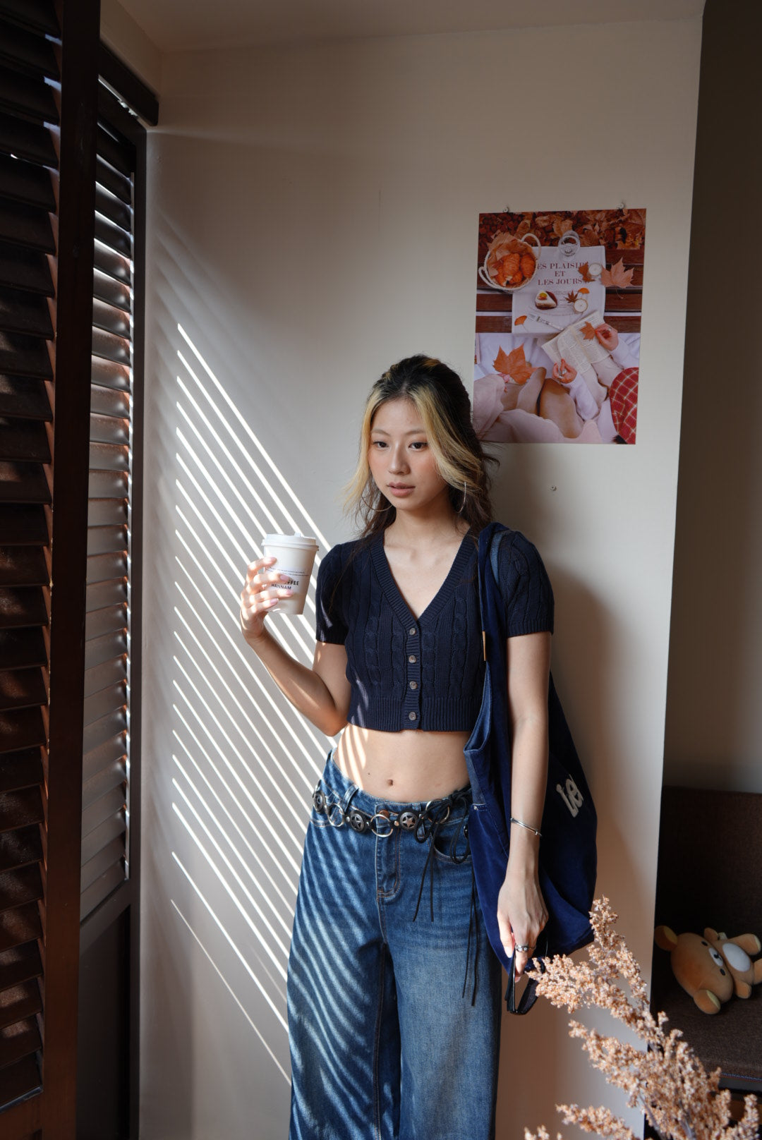 【Seoul Chic】修身顯瘦大 V 領麻花短袖開衫