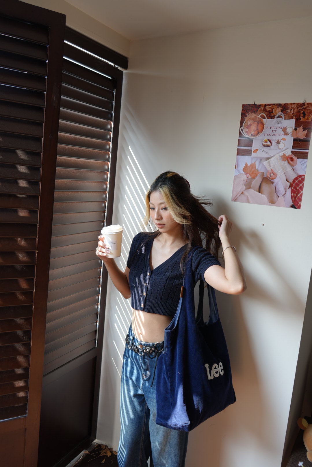【Seoul Chic】修身顯瘦大 V 領麻花短袖開衫