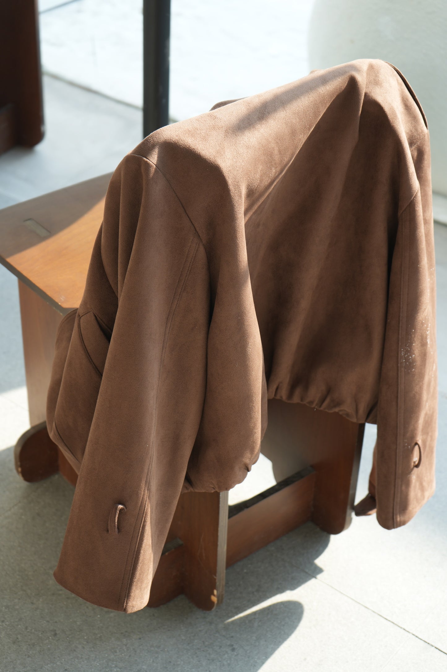 復古棕巧克力麂皮絨外套