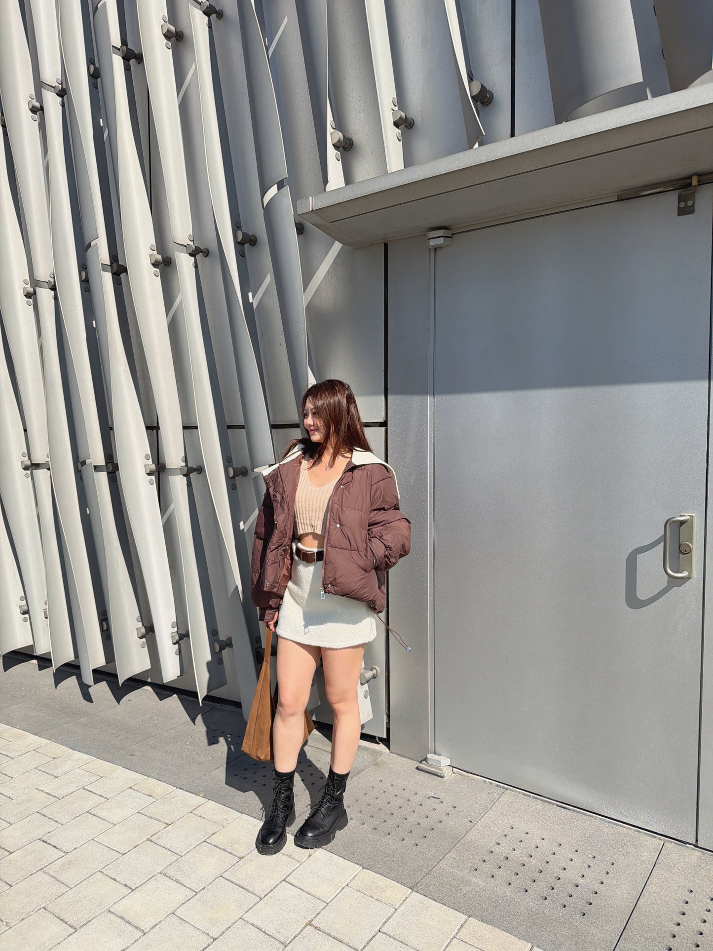 朱古力啡披肩領外套