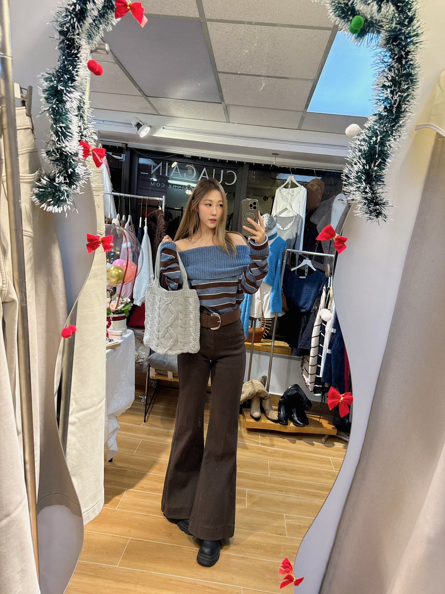 CU-復古棕啡喇叭褲（S/M/L）