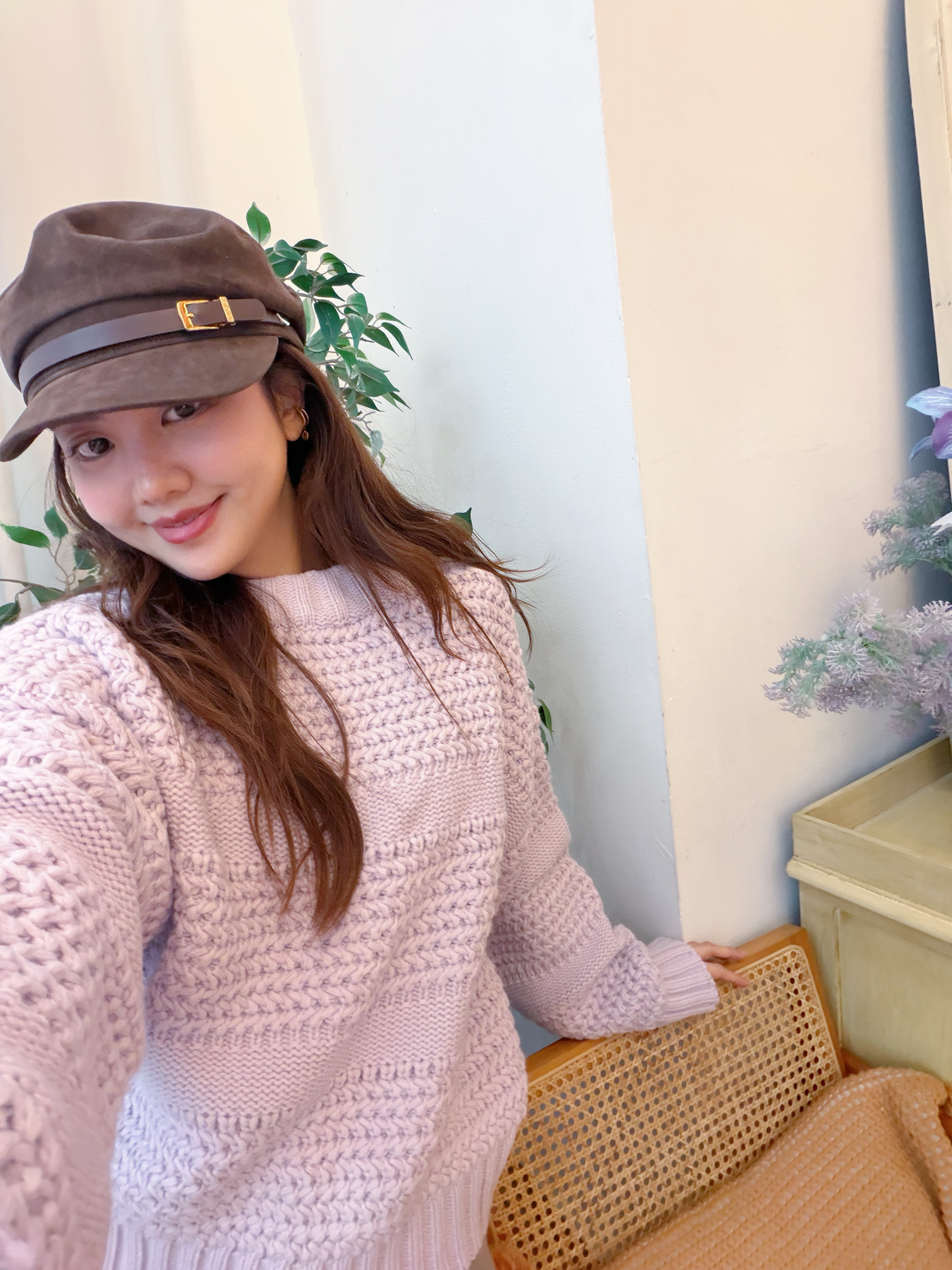 CU 粉色麻花冷衫