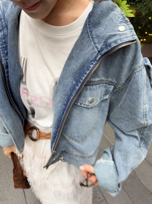 CU-洗水短身牛仔褸